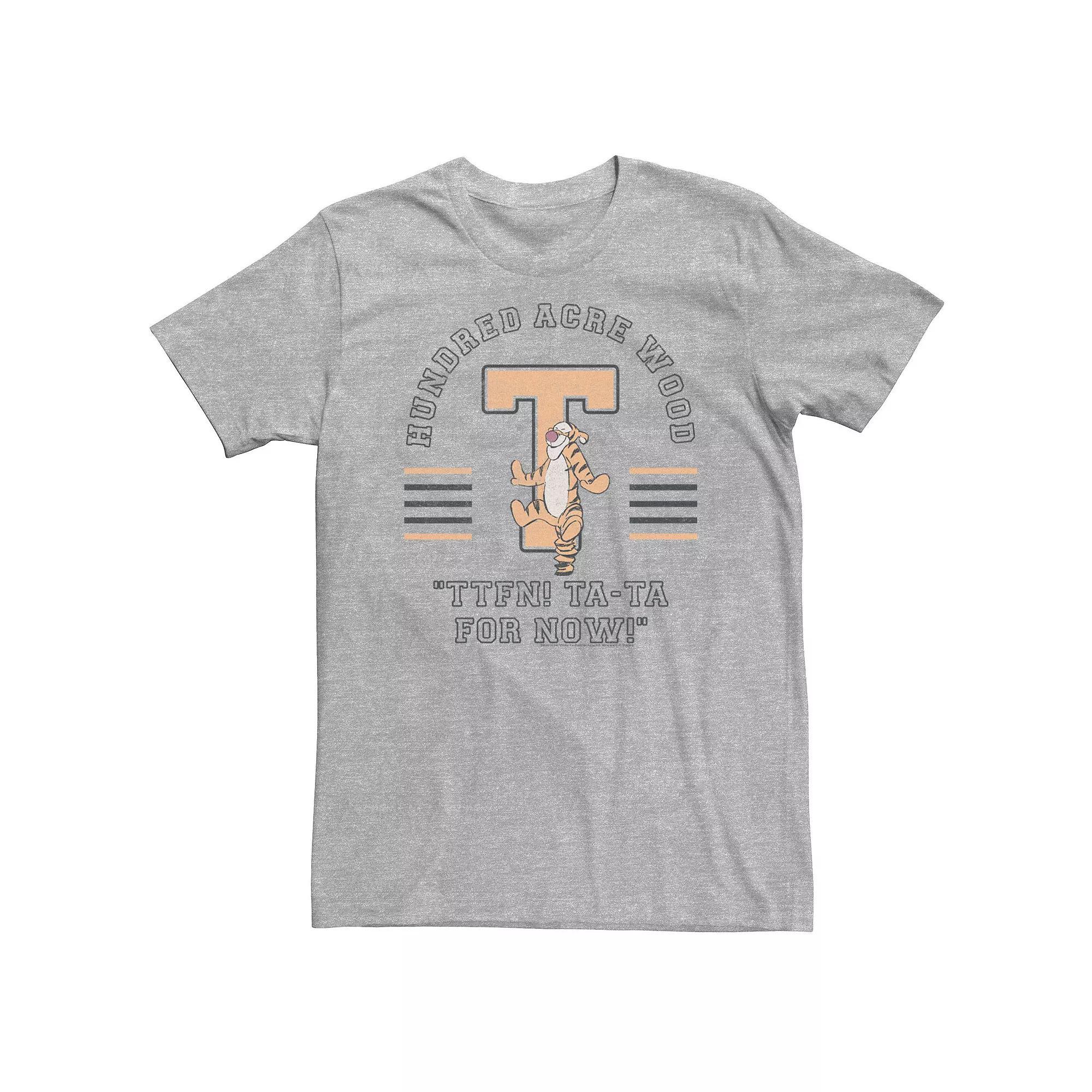 Disneys Winnie The Pooh Tigger Big & Tall Ta-Ta For Now Tee, Mens Athletic Grey Product Image