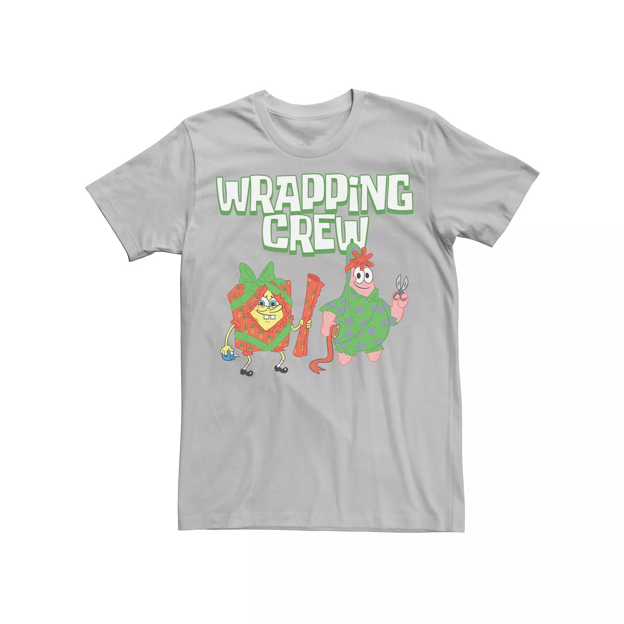 Men's Spongebob Squarepants Patrick Wrapping Crew Tee, Size: XL, Red Grey Product Image