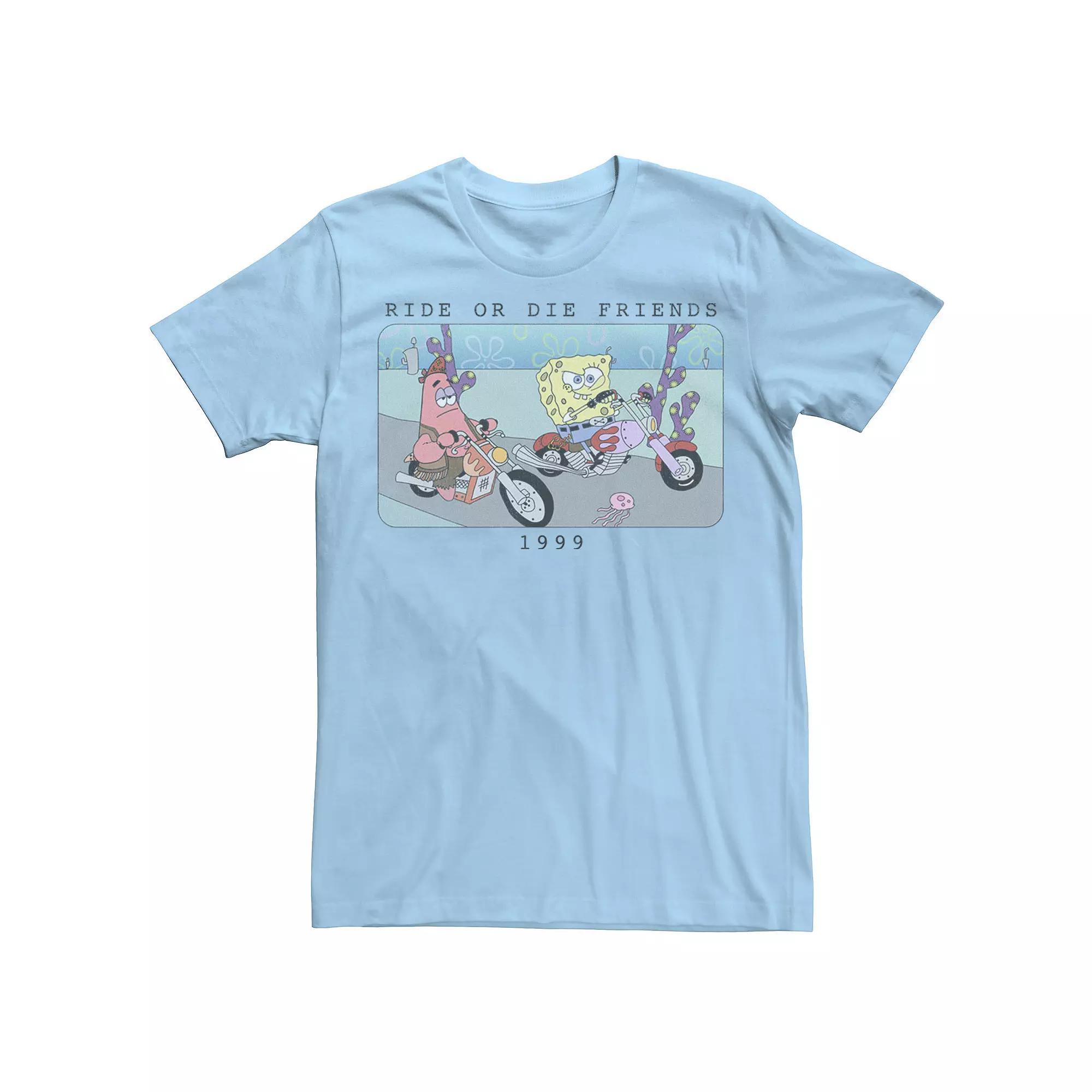 Men's Nickelodeon SpongeBob SquarePants Ride Or Die Friends 1999 Portrait Graphic Tee, Size: 3XL, Light Blue Product Image