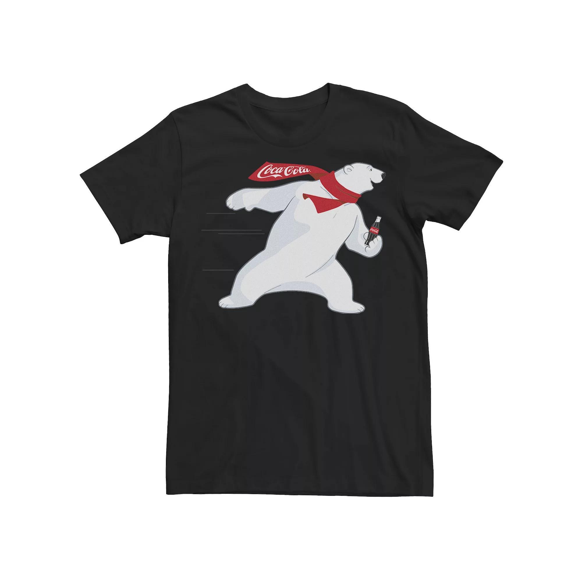 Men's Coca Cola Slide Christmas Soda Logo Tee, Size: Large, Black Product Image