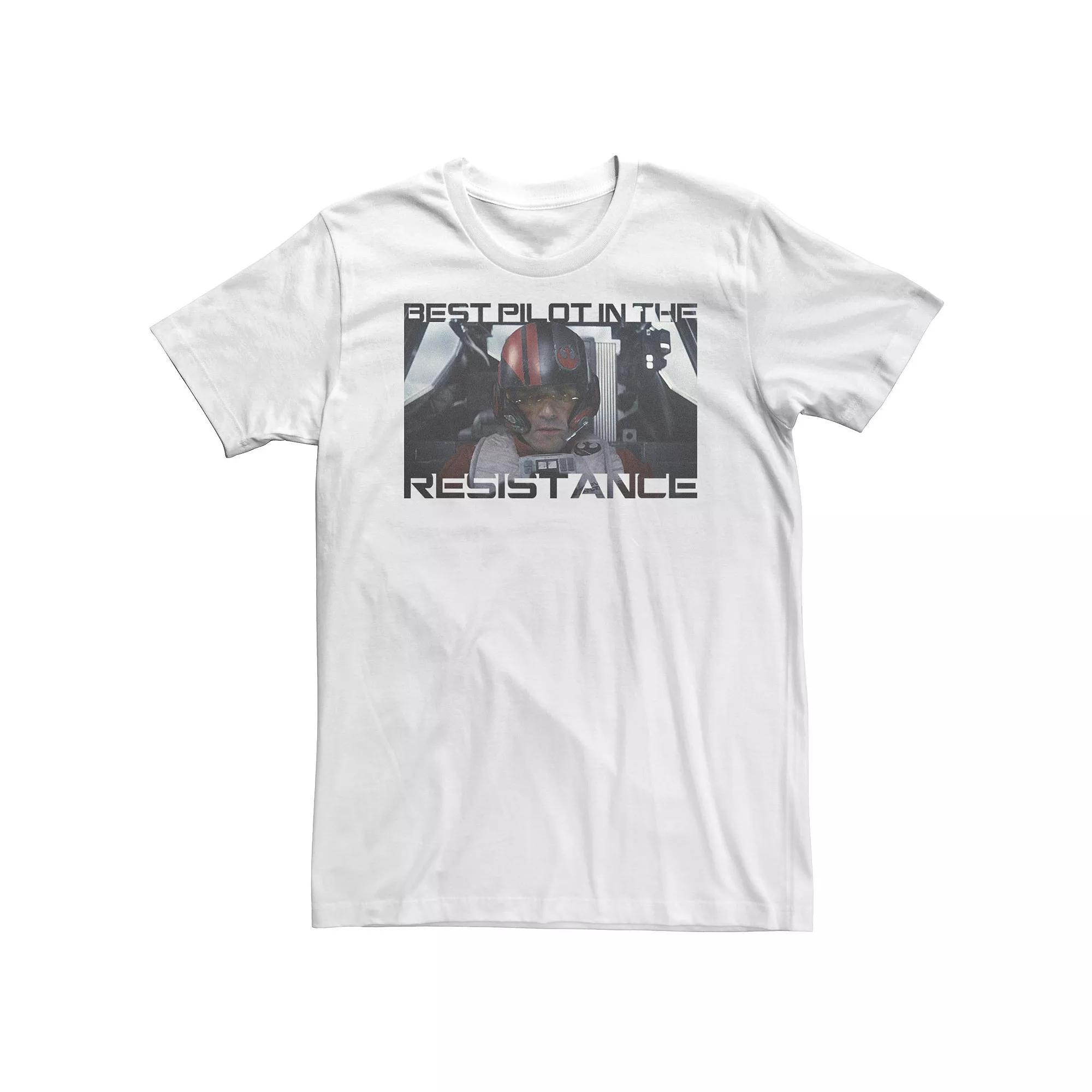 Big & Tall Star Wars Force Awakens Poe Best Pilot Tee, Men's, Size: XL Tall, White Product Image
