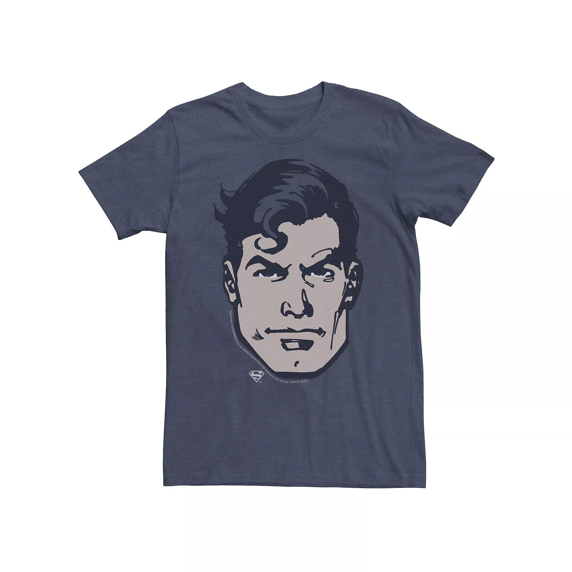Big & Tall DC Comics Superman Large Chest Portrait Tee, Men's, Size: 3XL, Navy Grey Product Image