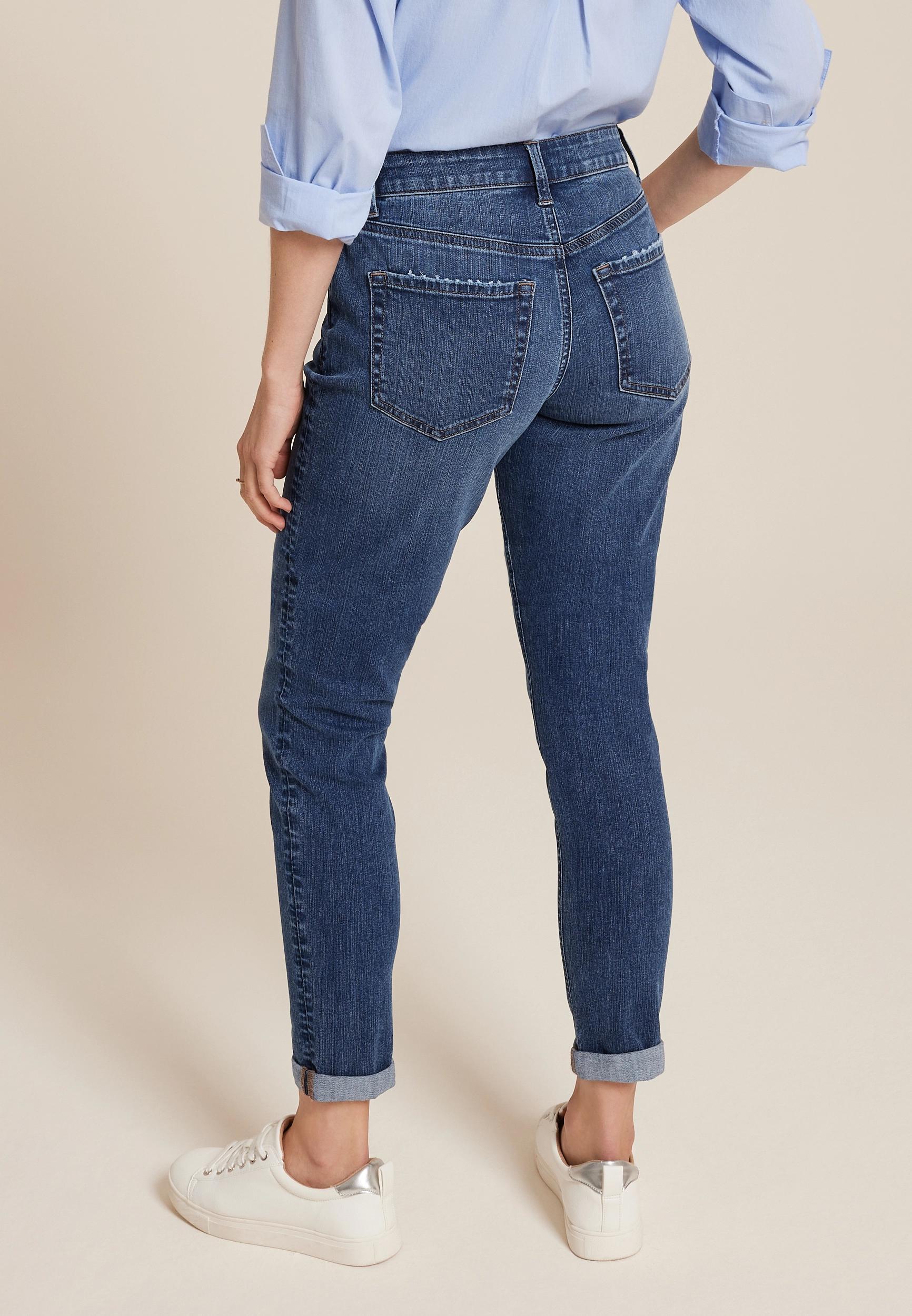Maurices Womens Jeans Classic High Rise Dark Taper Jean Blue Denim Size 8 Product Image