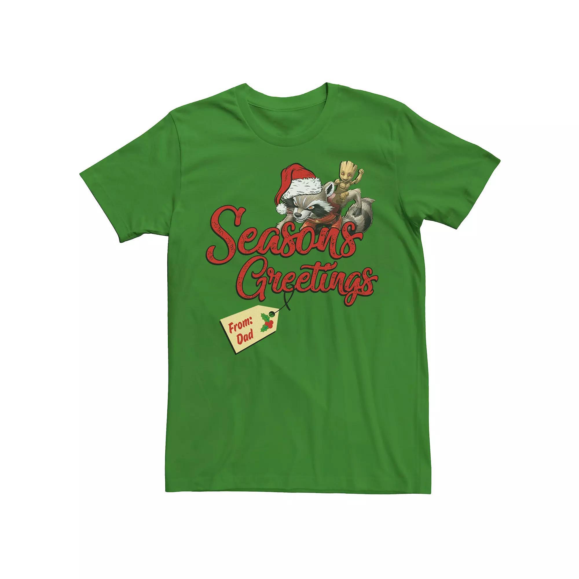 Men's Marvel Groot Greetings From Uncle Christmas Tee, Size: Medium, Kelly Product Image