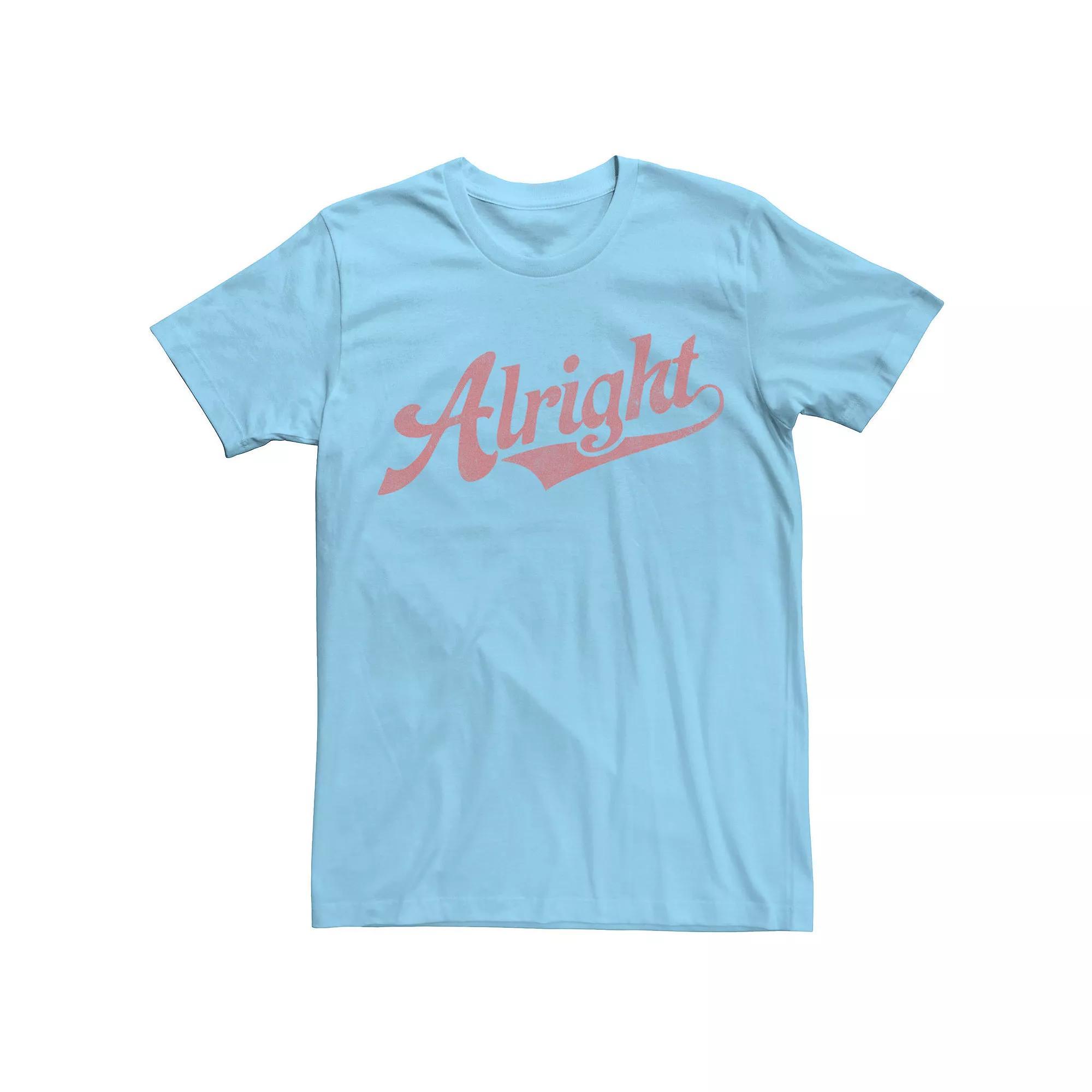 Men's Alright Baseball Style Font Tee, Size: XXL, Light Blue Product Image