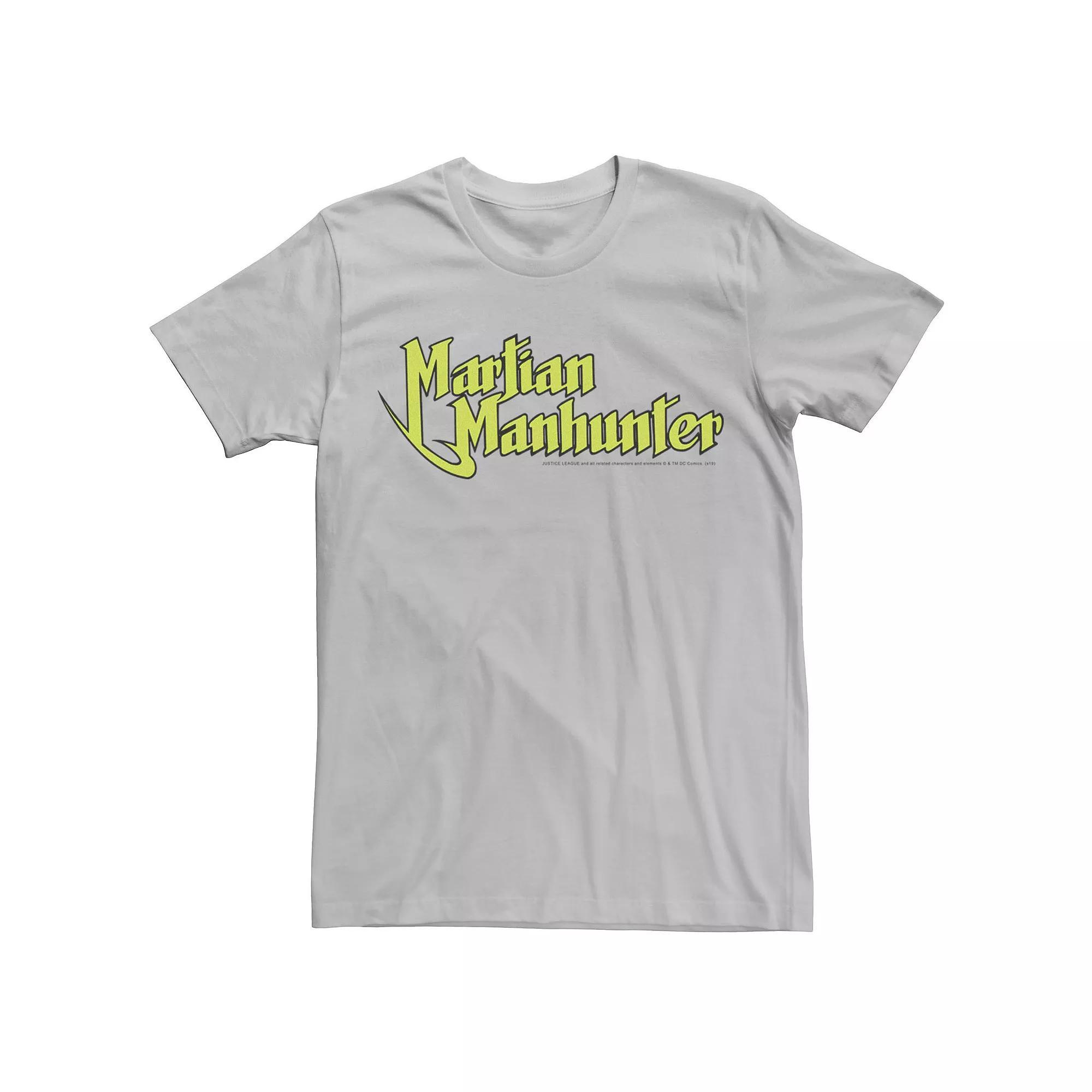 Mens DC Comics Martian Manhunter Logo Tee Athletic Grey Product Image