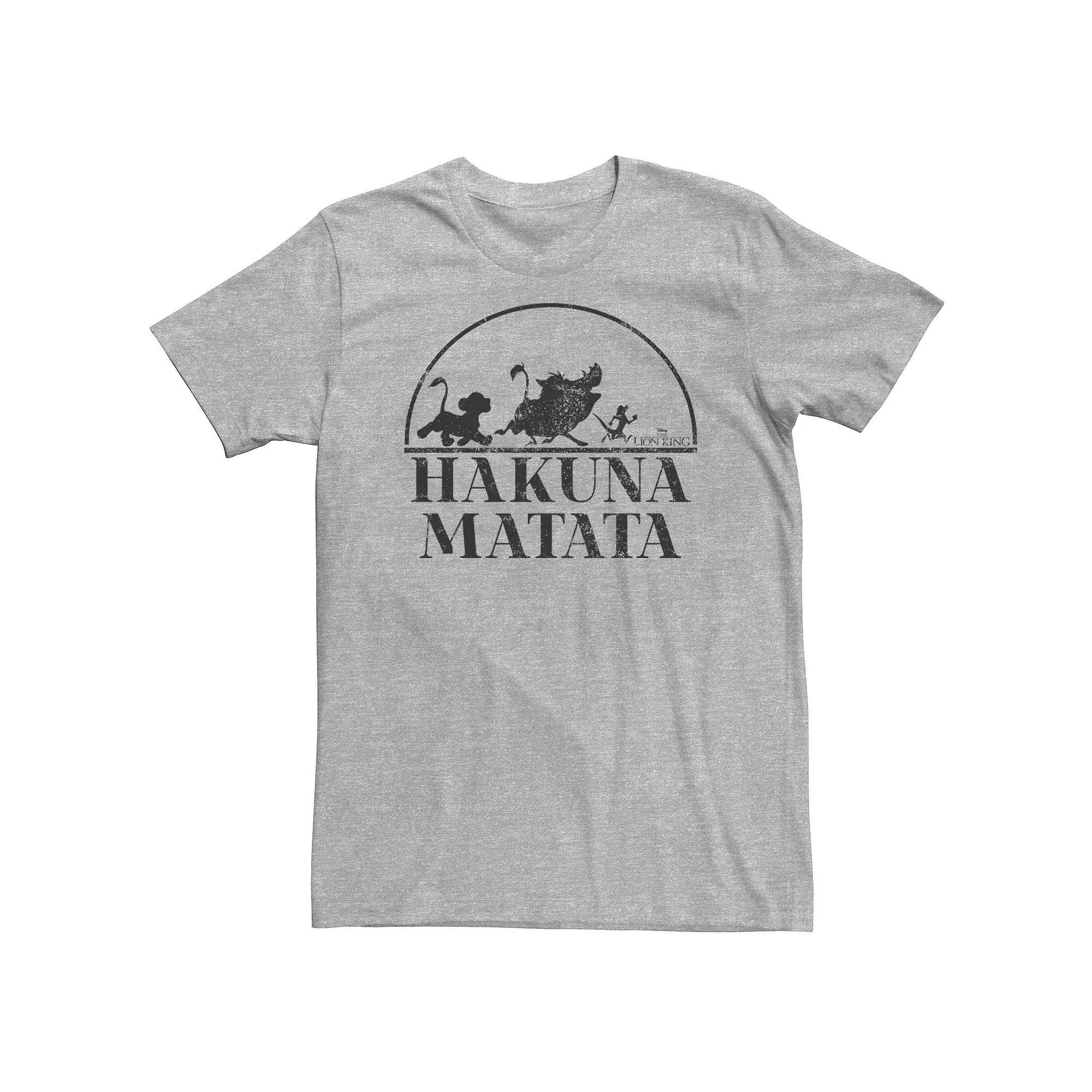 Disney's The Lion King Big & Tall Hakuna Matata Simple Text Tee, Men's, Size: Large Tall, Athletic Grey Product Image