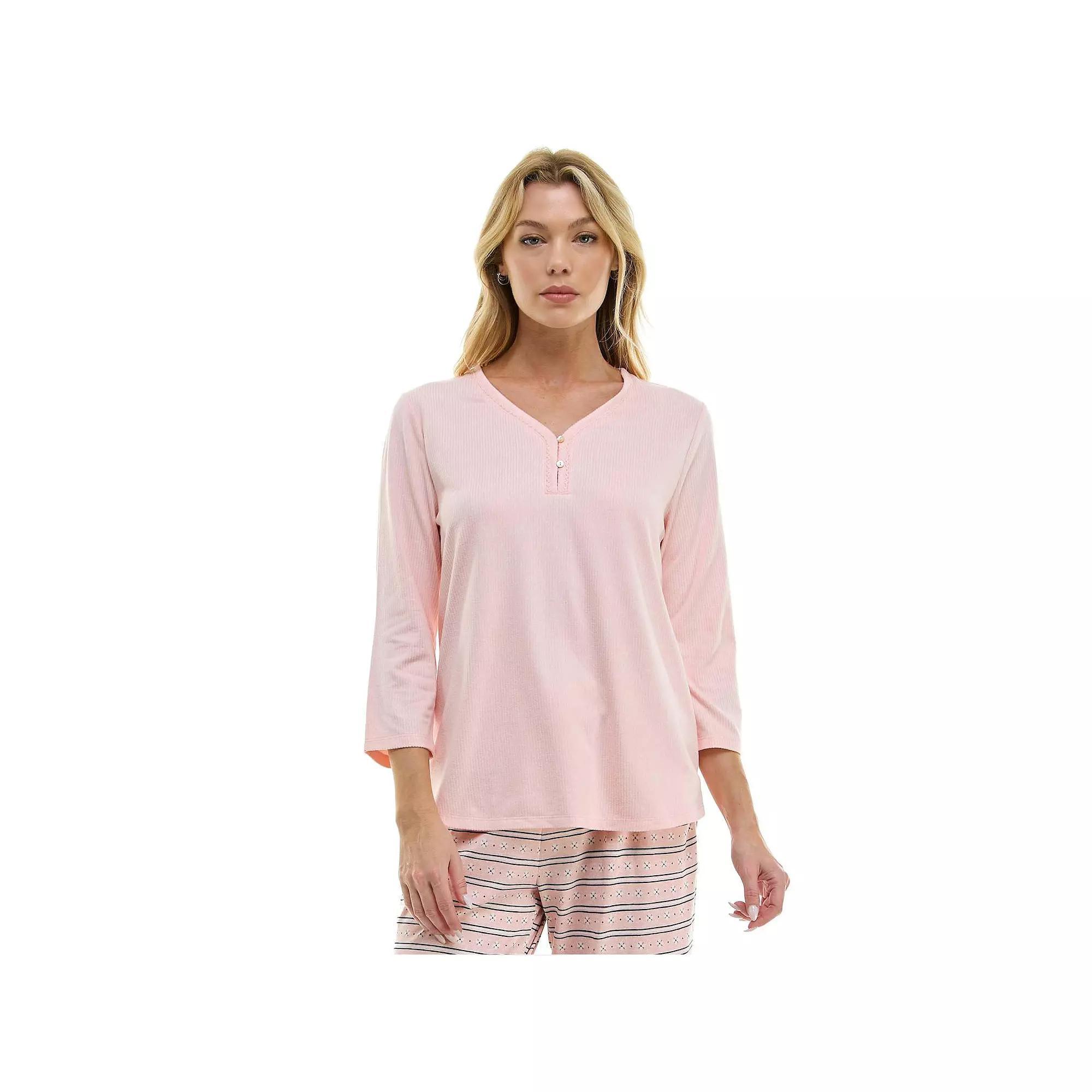 Women's Croft & Barrow Cozy Luxe Rib Sleep Top, Size: Large, Impatiens Product Image