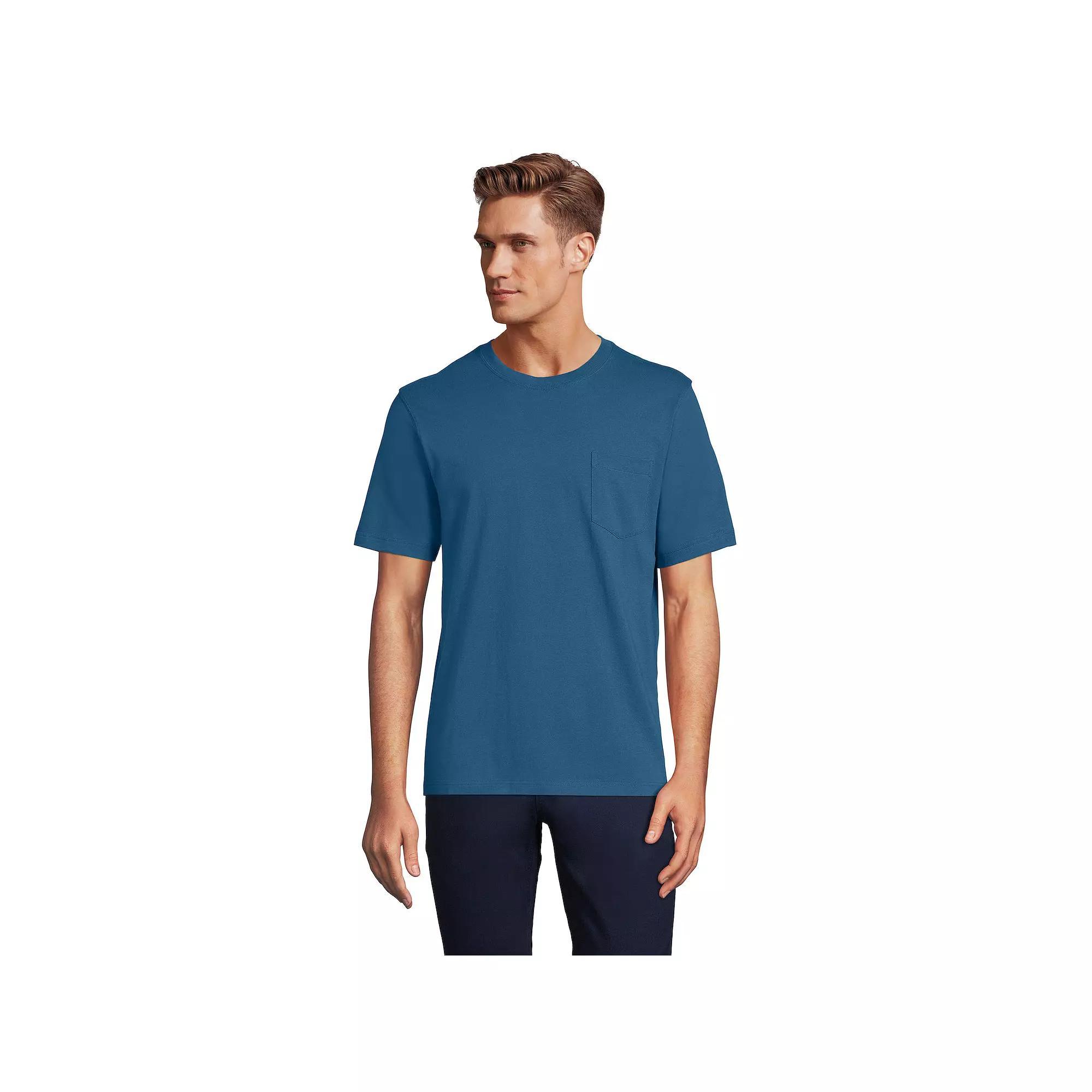 Men's Land's End Super-T Short Sleeve T-Shirt with Pocket, Size: XL, Rich Red Product Image