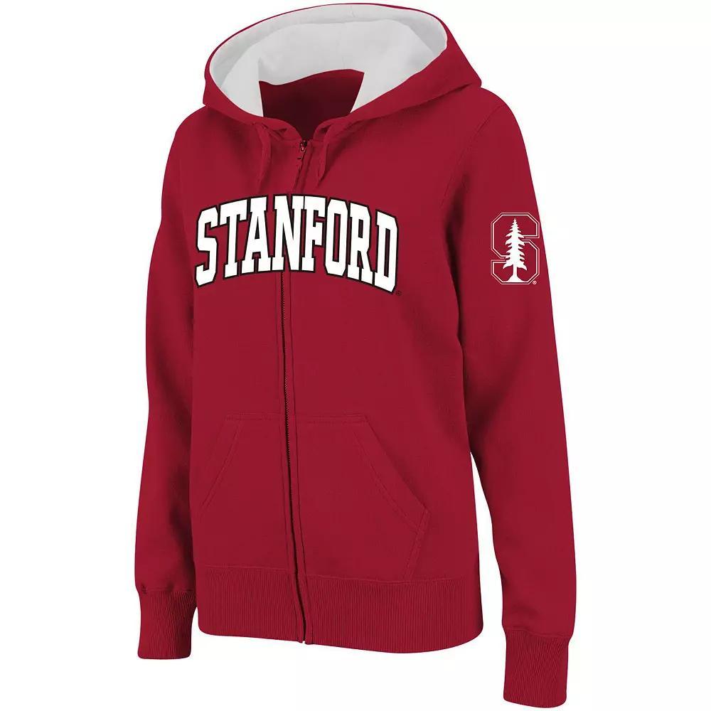 Women's Stadium Athletic Cardinal Stanford Cardinal Arched Name Full-Zip Hoodie, Size: 2XL, Red Product Image