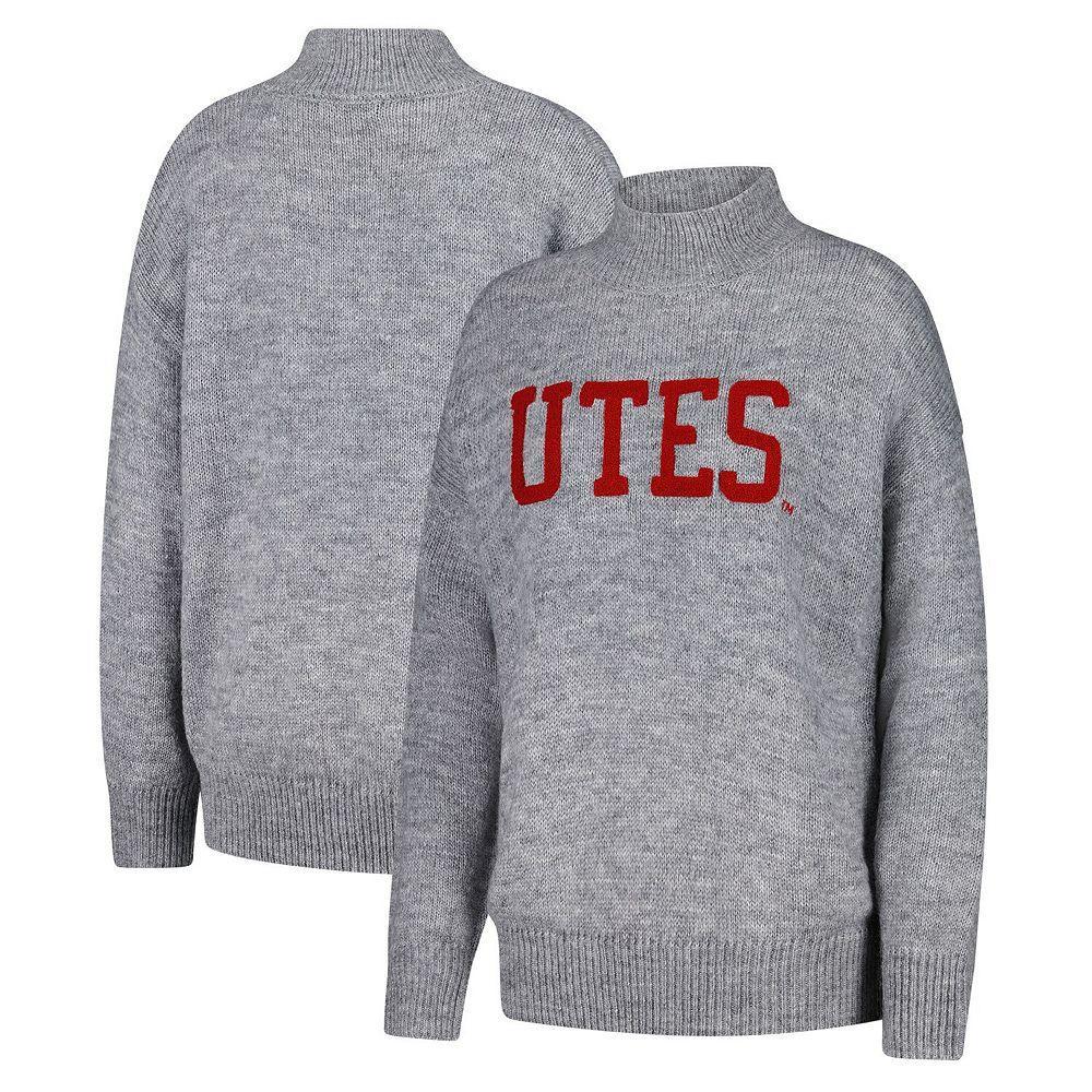Women's Gameday Social  Gray Utah Utes Oversized Varsity Sweater, Size: Large, Ute Grey Product Image