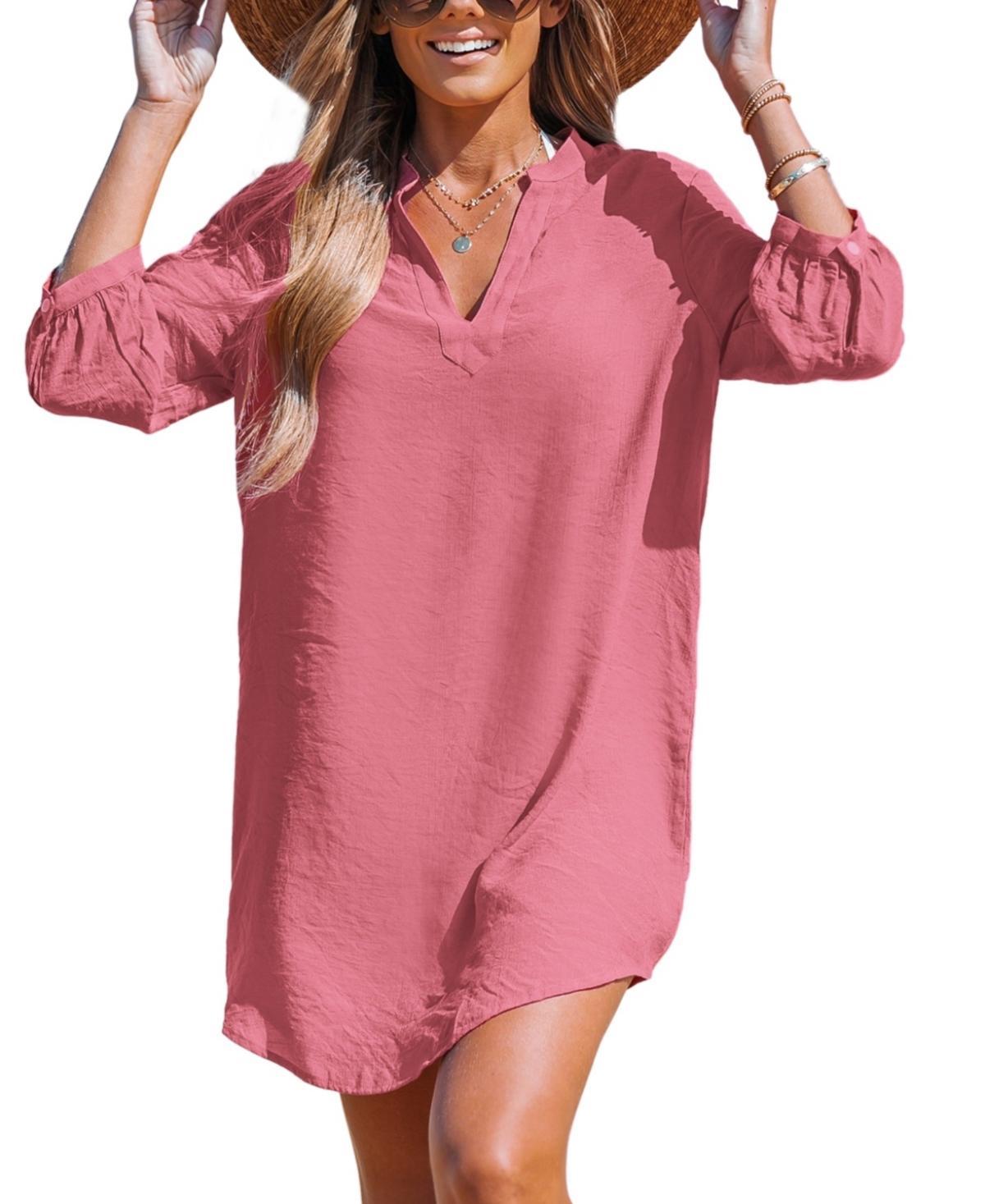 Womens V-Neck Cover-Up Dress Product Image
