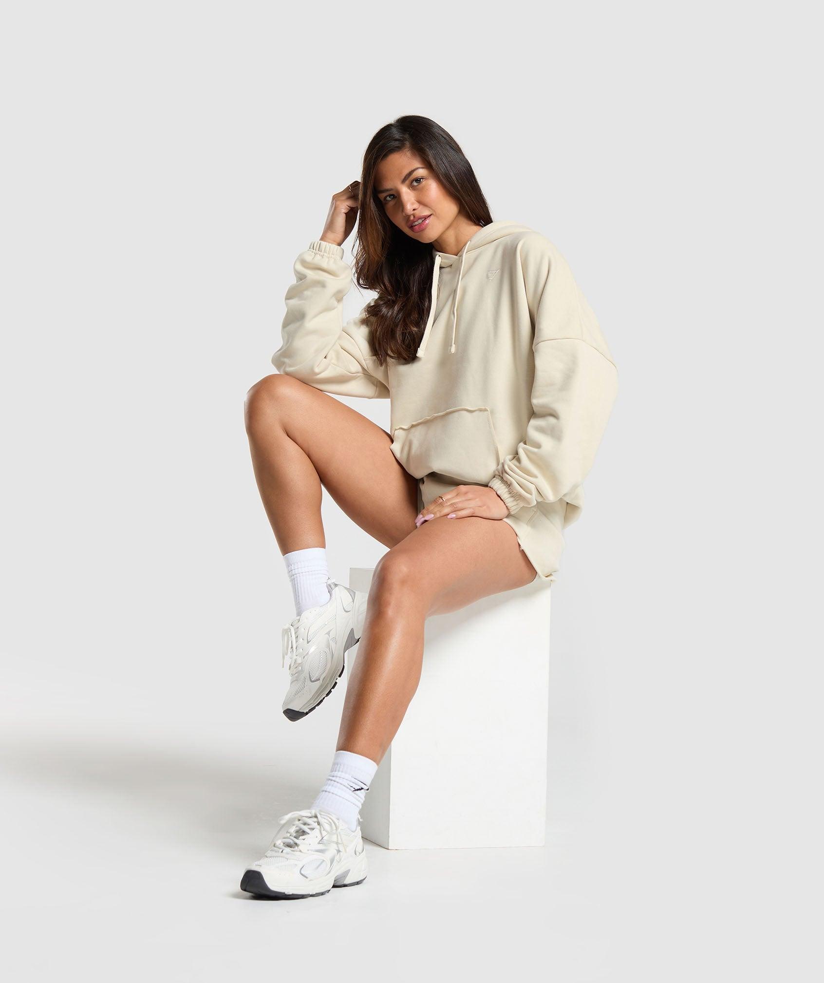 Gymshark Fleece Oversized Hoodie - Ecru White Female Product Image