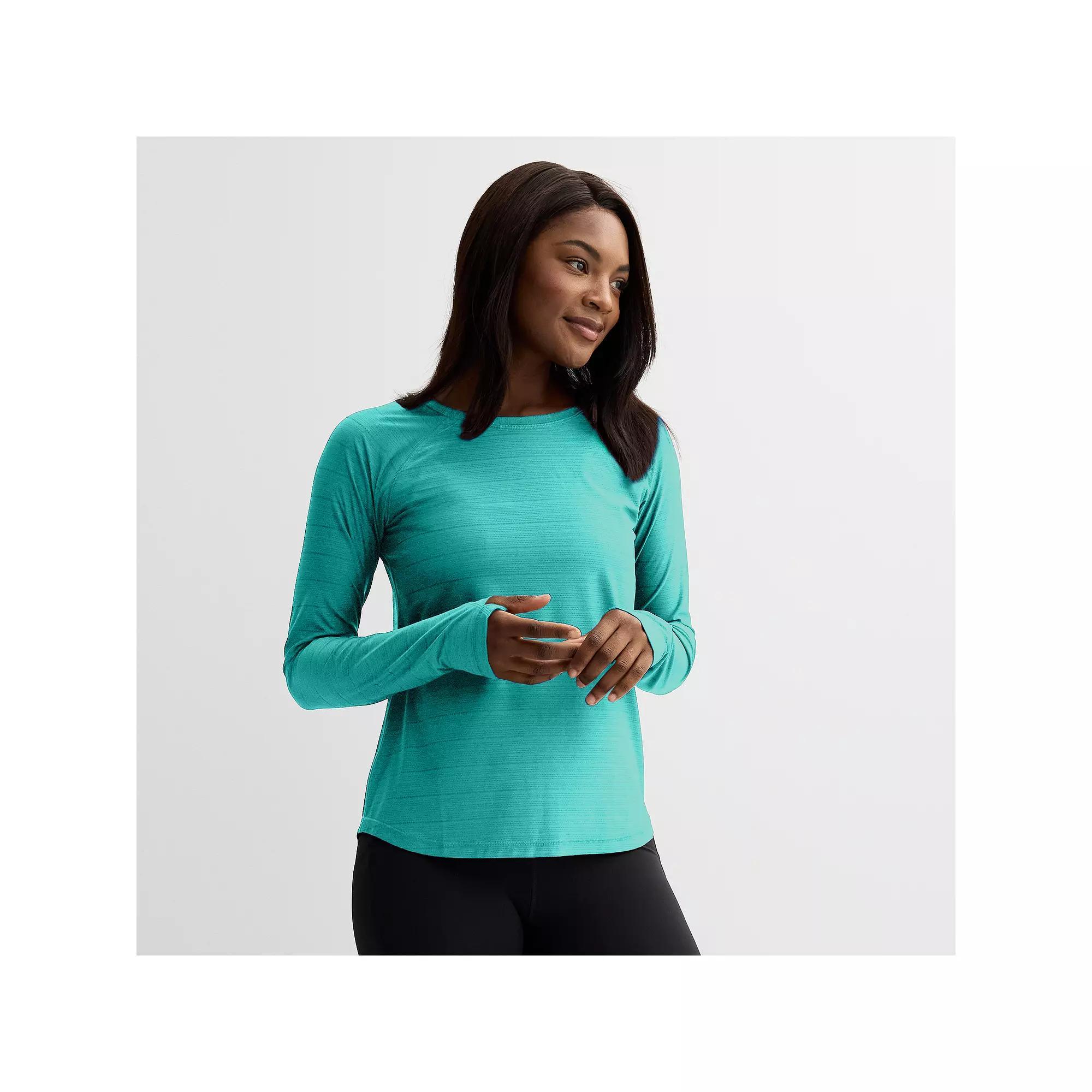 Women's Tek Gear® Mesh Long Sleeve Tee, Size: Medium, Solomon Product Image