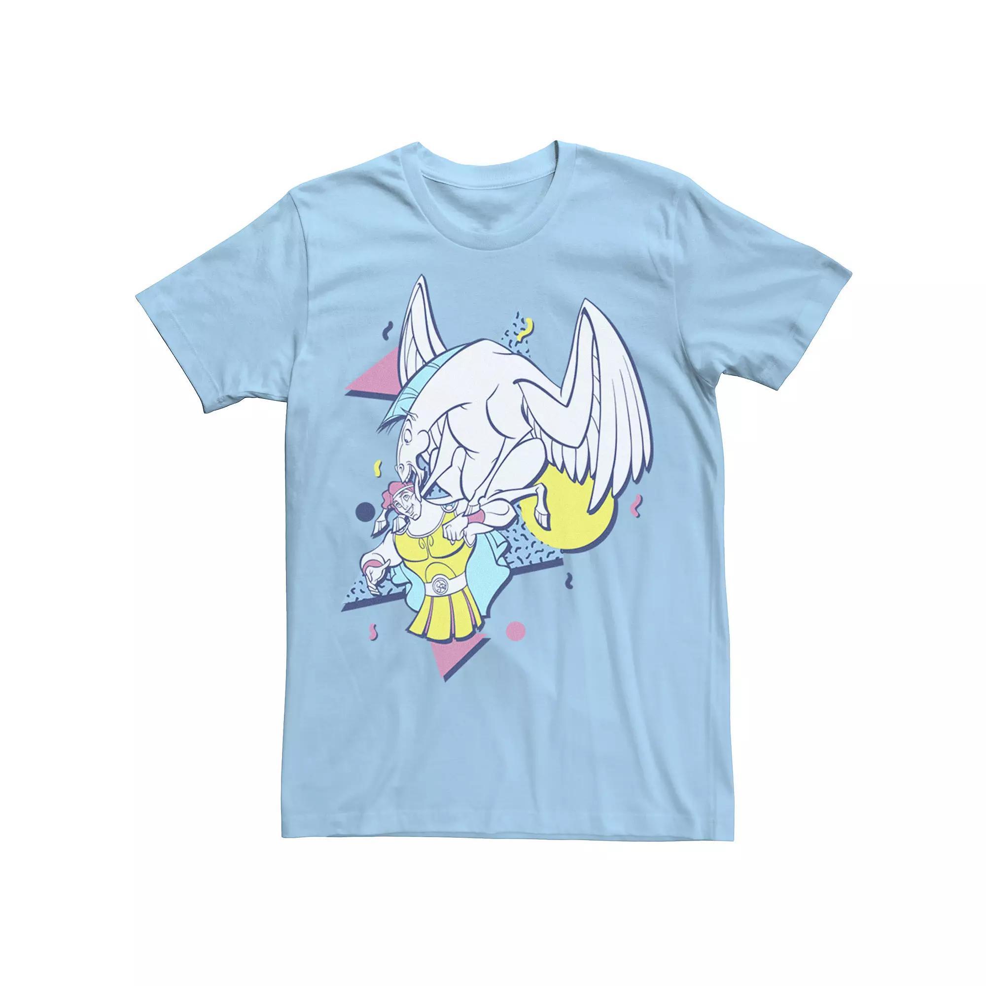 Disney's Hercules And Pegasus Men's 90 Pop Art Tee, Size: Large, Light Blue Product Image