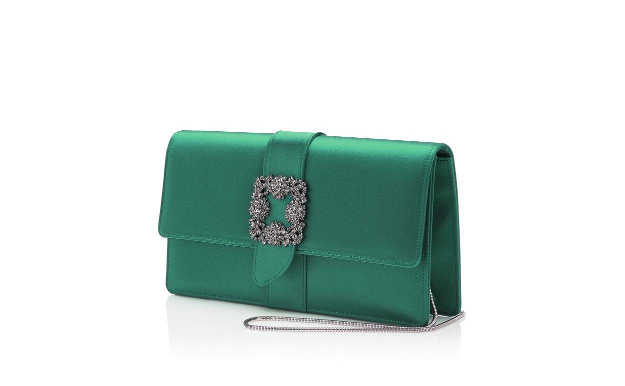 CAPRI Purple Grey Satin Jewel Buckle Clutch Product Image