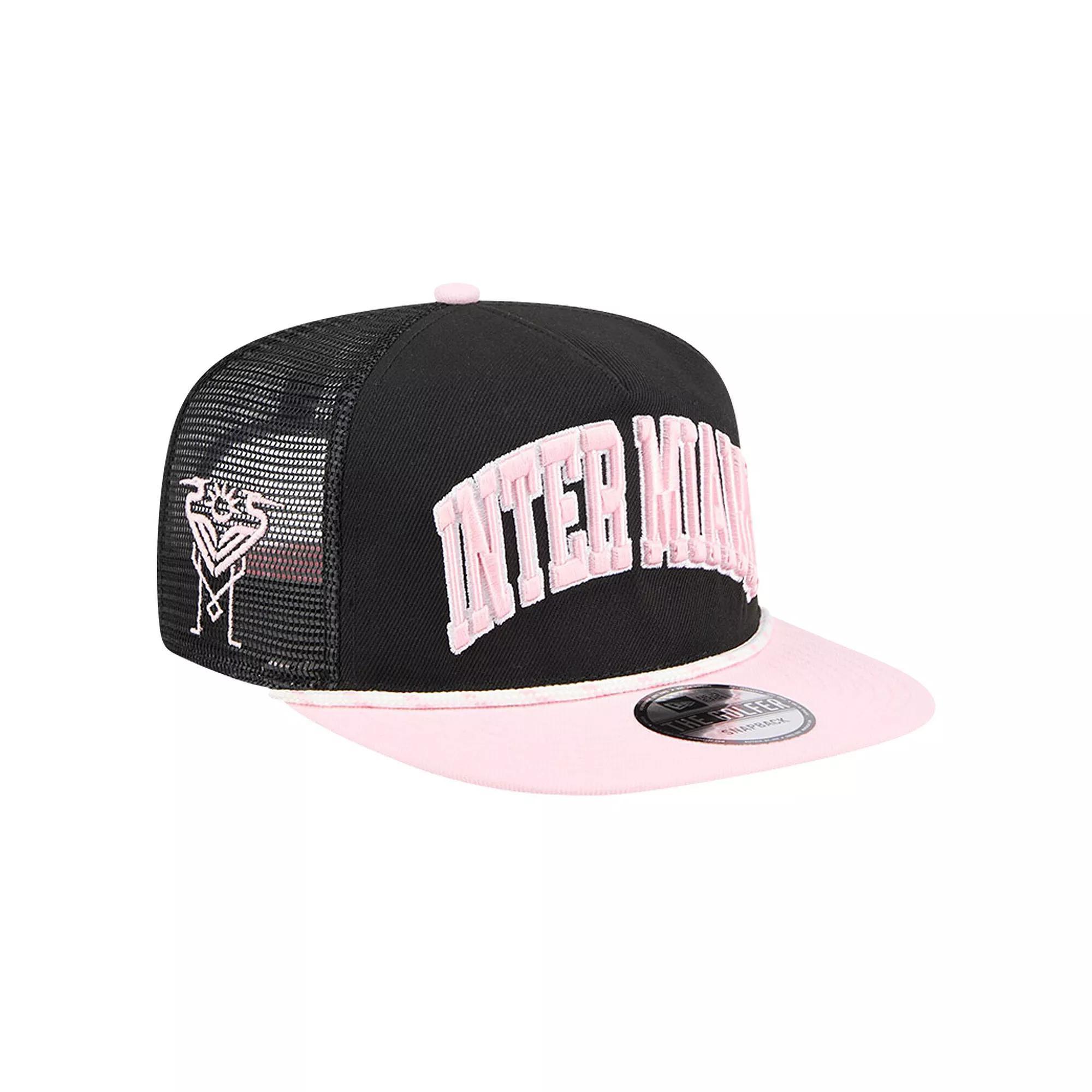 Mens New Era Black Inter Miami CF Throwback Golfer Snapback Hat Product Image