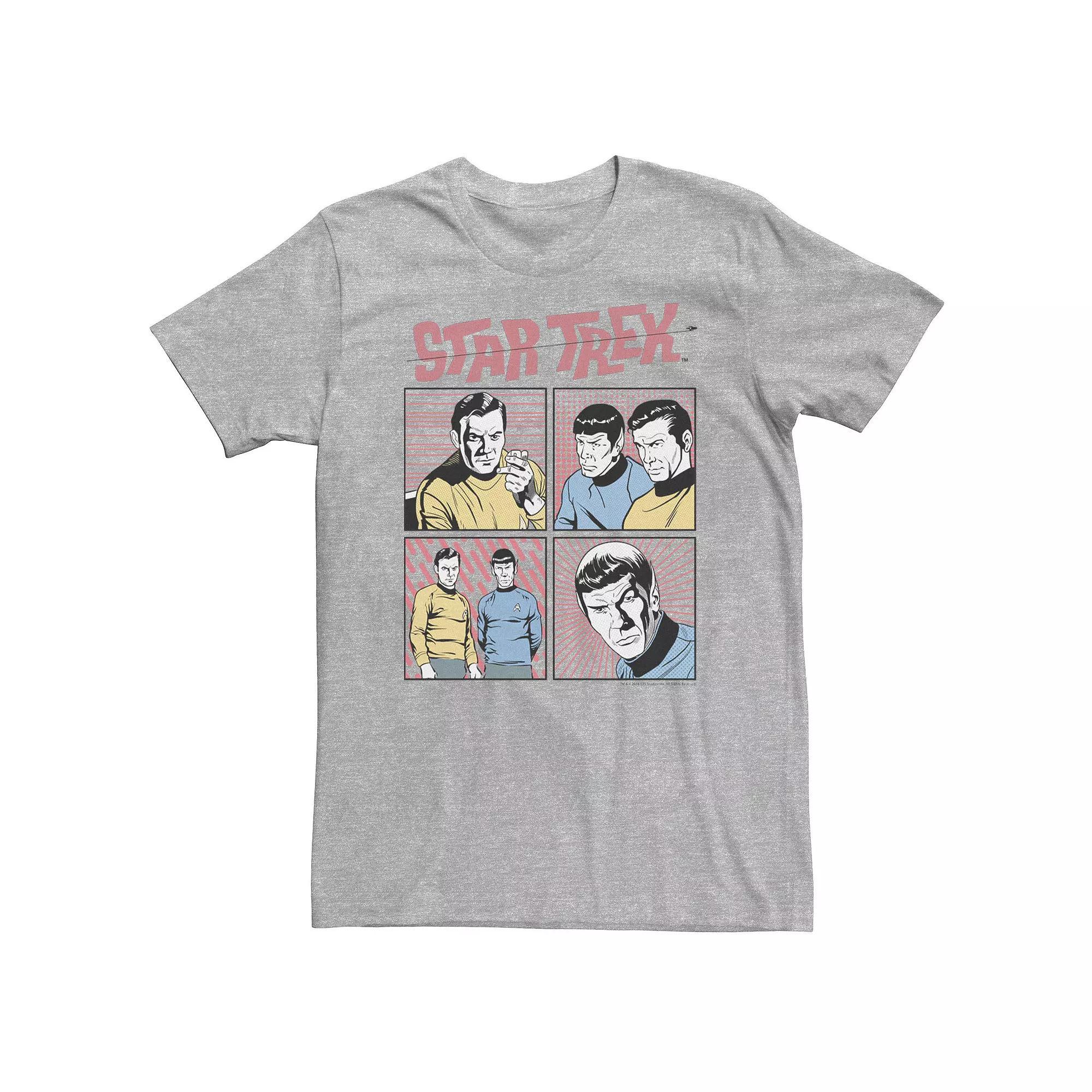Big & Tall Star Trek Original Series Retro Comic Box Up Tee, Men's, Size: Large Tall, Athletic Grey Product Image