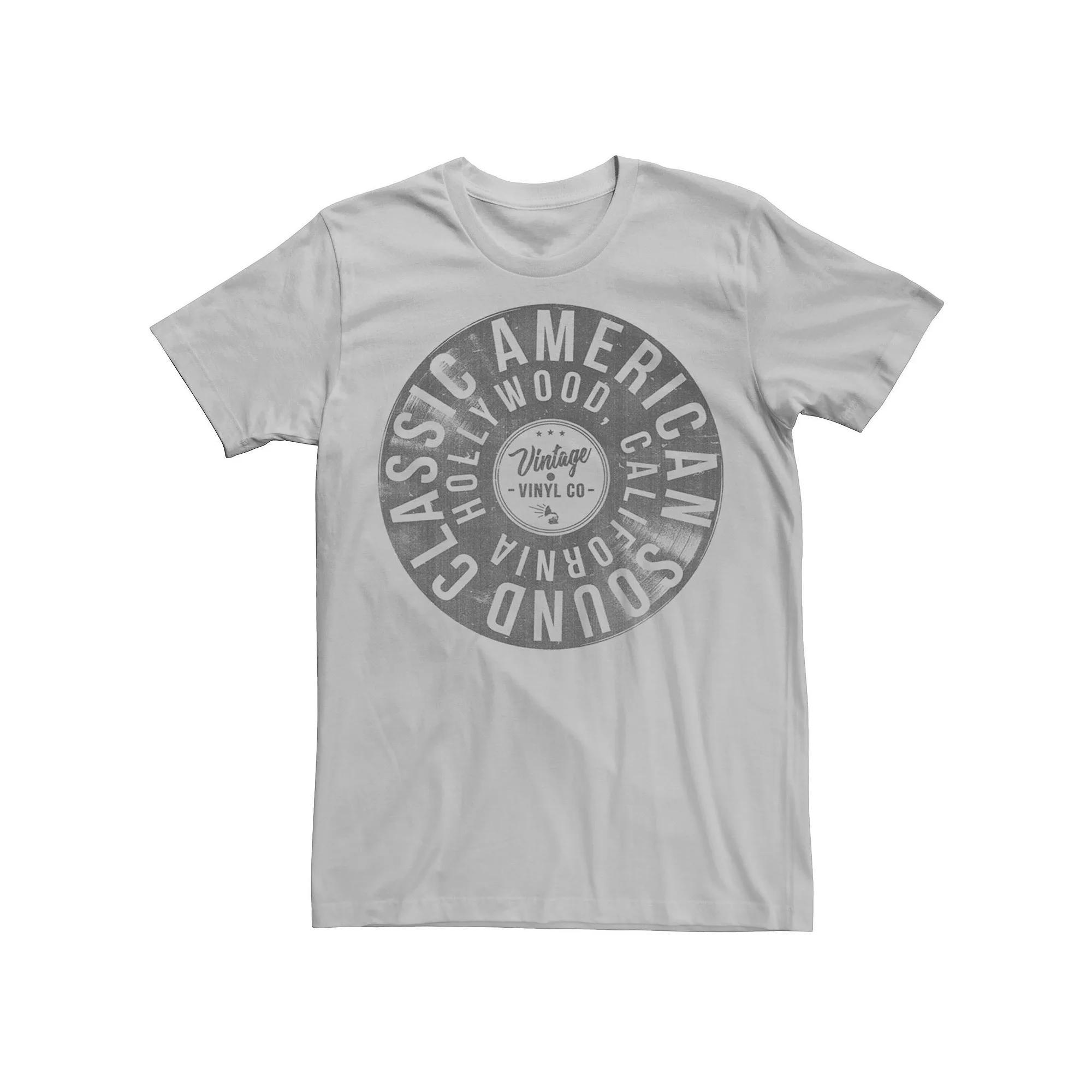 Men's Classic American Sound Hollywood California Vinyl Co. Graphic Tee, Size: XL, Silver Product Image