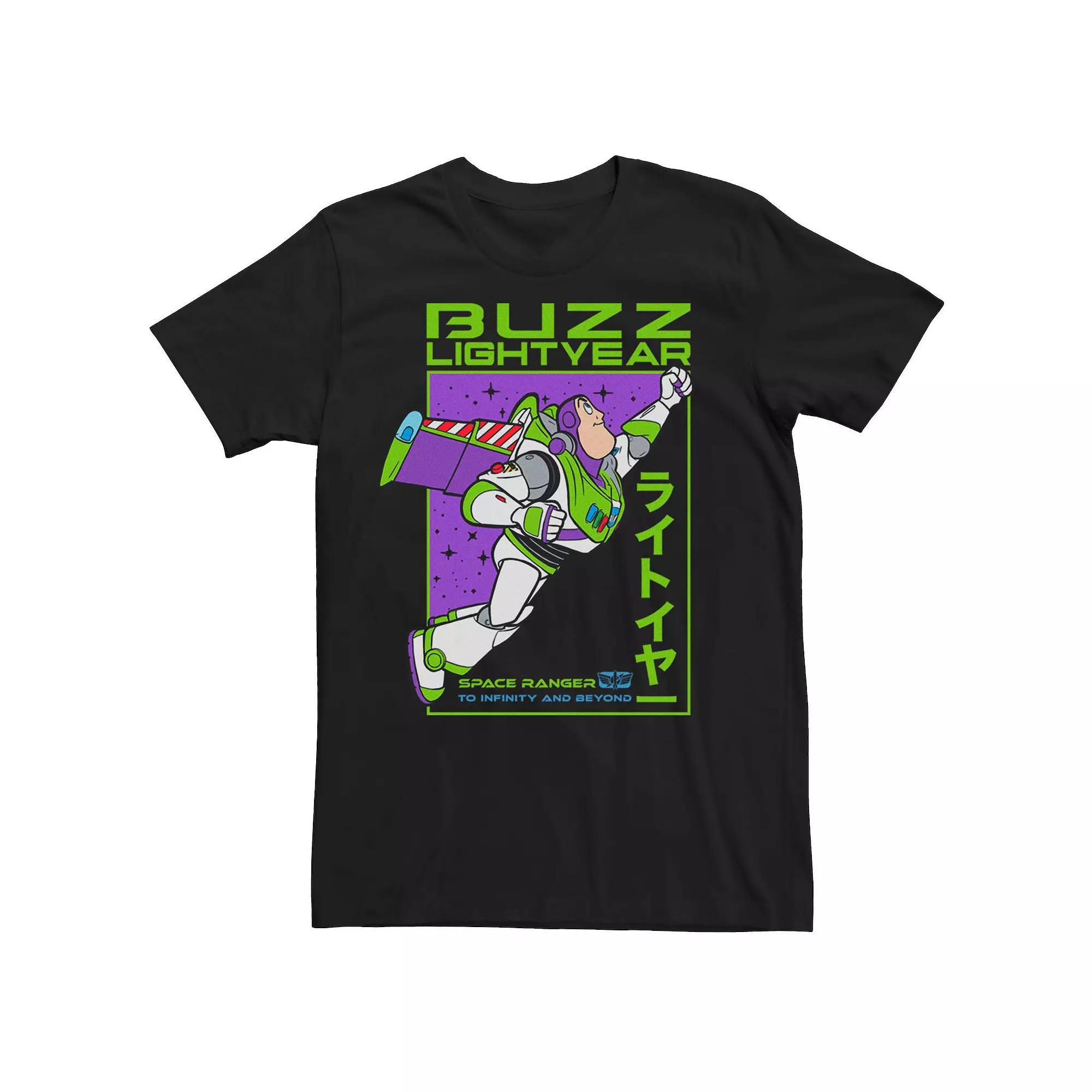 Disney / Pixar's Toy Story Buzz Lightyear Men's Four Box Kanji Tee, Size: XL, Black Product Image
