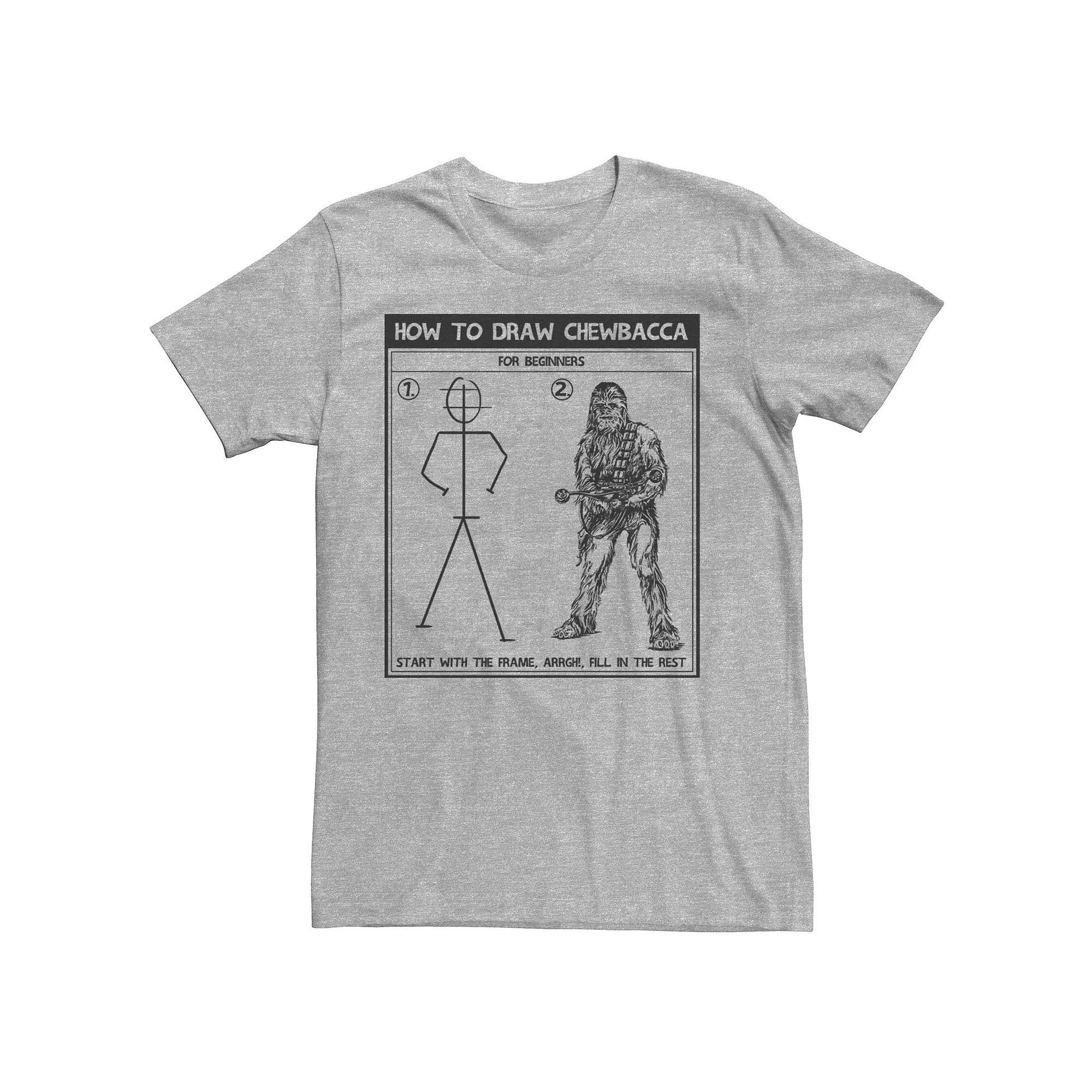 Men's Star Wars How to Draw Chewbacca Tee, Size: Small, Athletic Grey Product Image