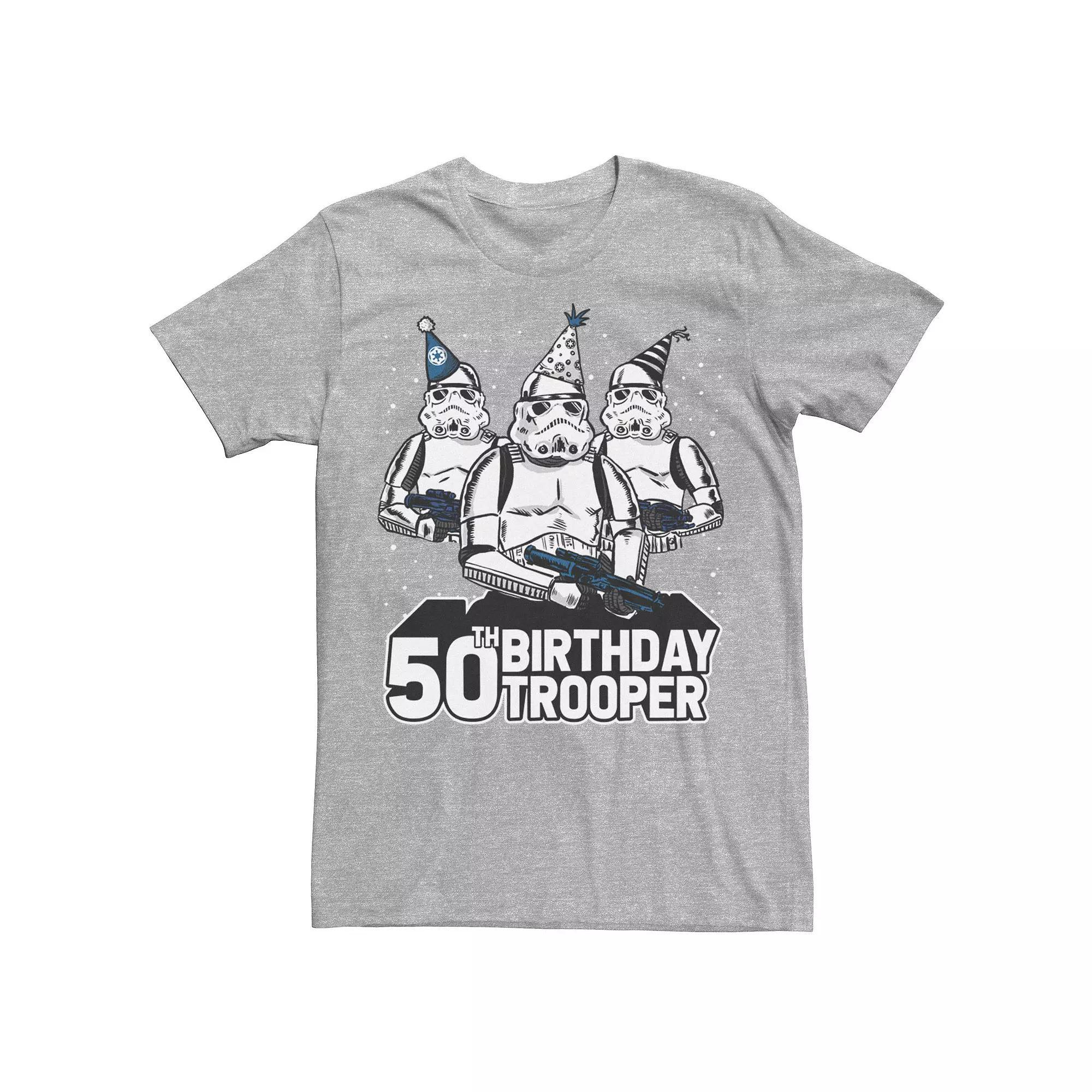 Men's Star Wars "Birthday Trooper" 50th Birthday Graphic Tee, Size: XL, Athletic Grey Product Image
