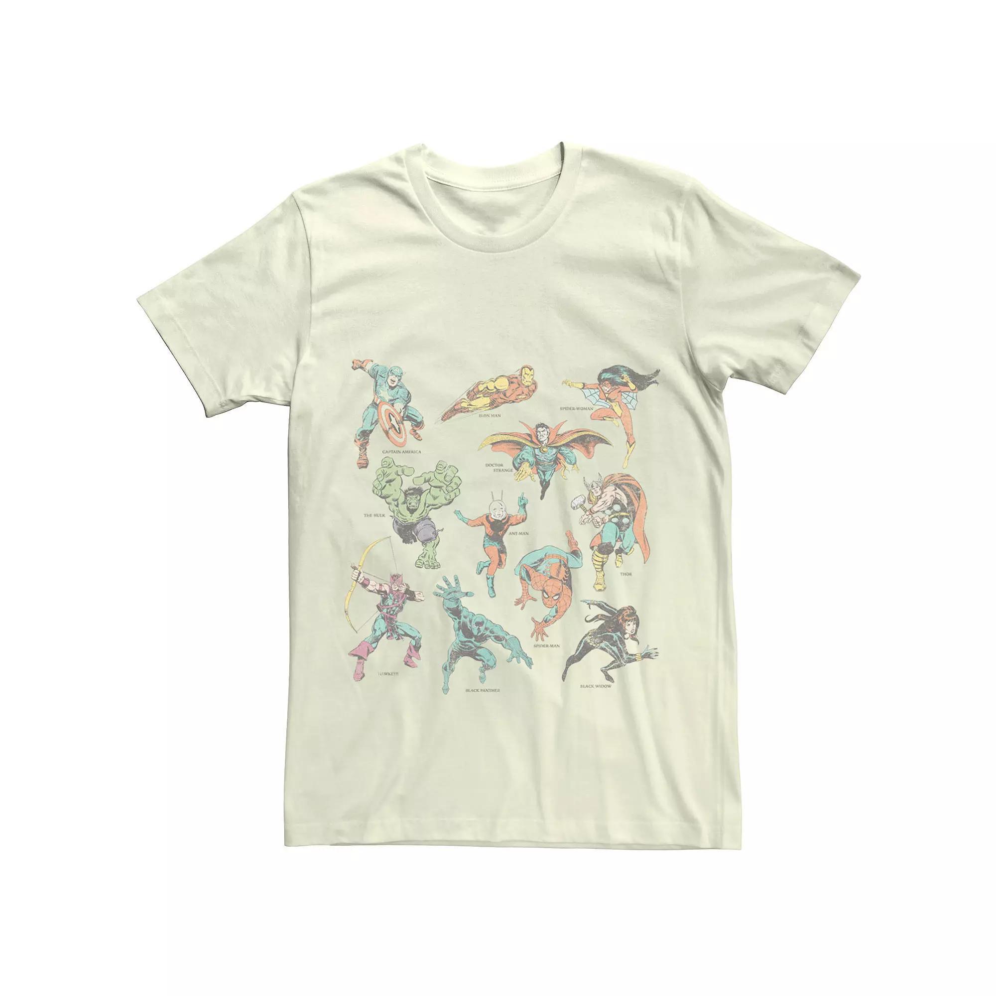 Men's Marvel Untitled Textbook Heroes Comic Tee, Size: 3XL, Natural Product Image