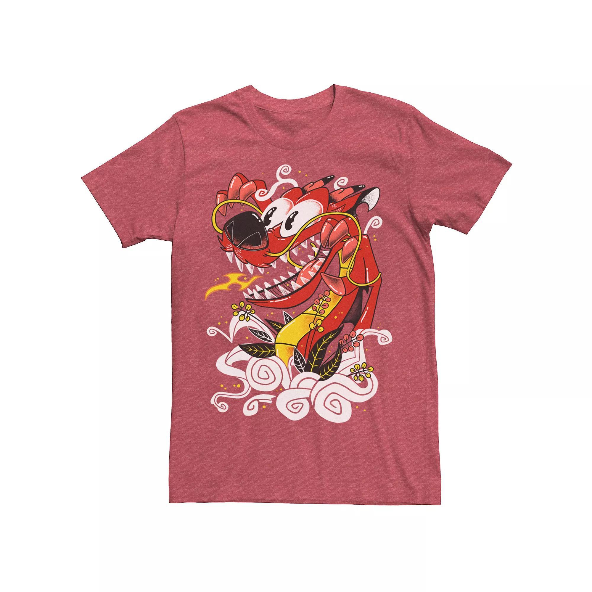 Disney's Mulan Mushu Artsy Portrait Men's Tee, Size: XXL, Red Grey Product Image