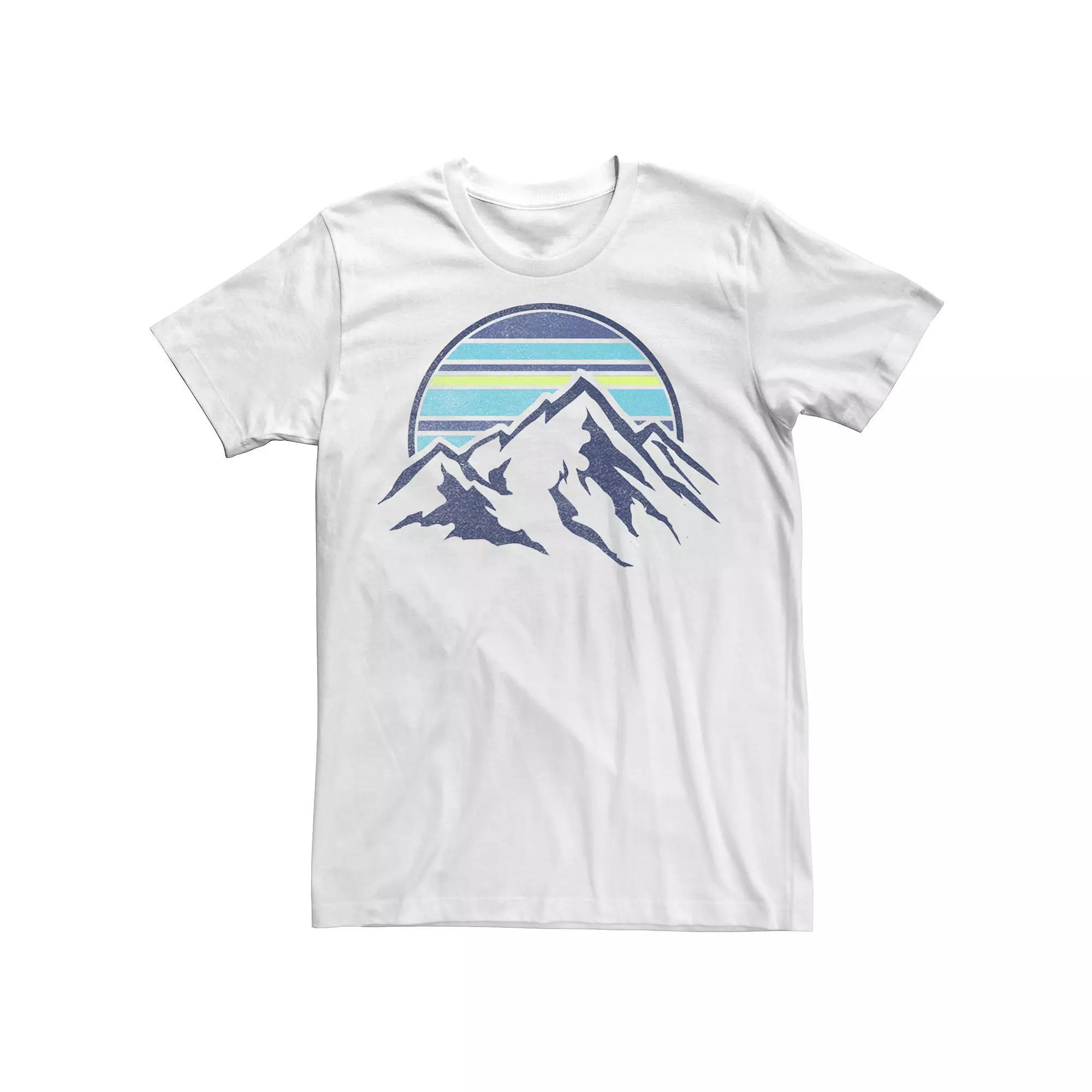 Men's Trendy Sunset Mountain Range Pocket Tee, Size: XXL, White Product Image