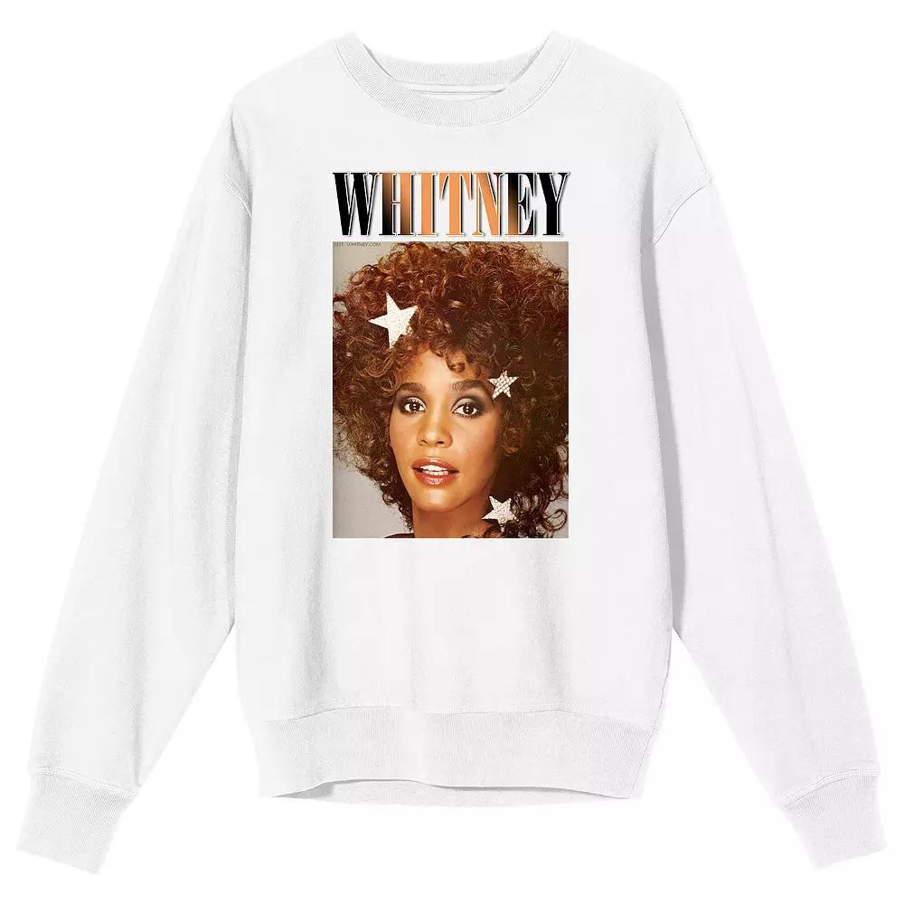 Men's Whitney Houston Photo Graphic Sweatshirt, Size: Medium, White Product Image