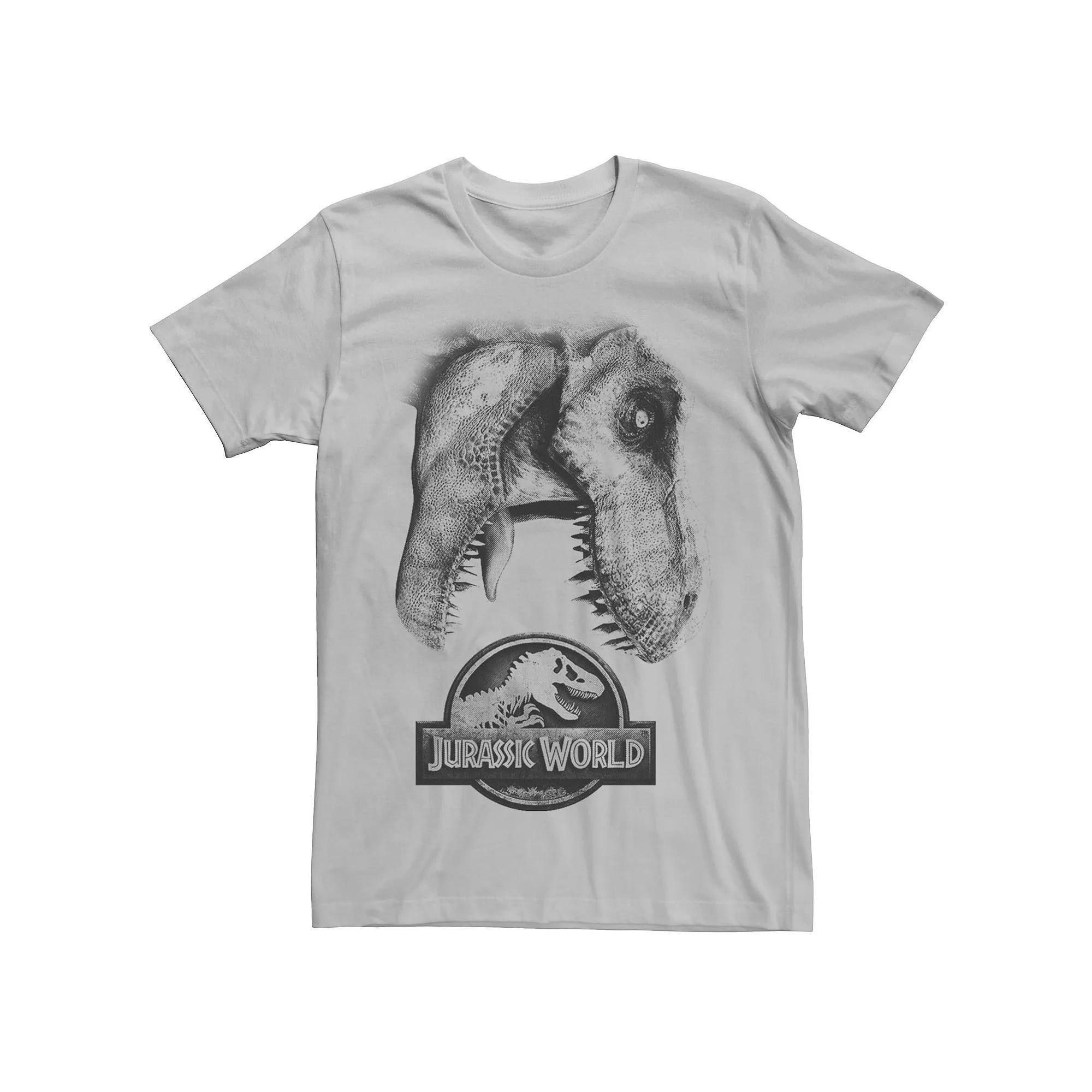 Men's Jurassic World Two T-Rex Icon Attack Grunge Tee, Size: XXL, Silver Product Image