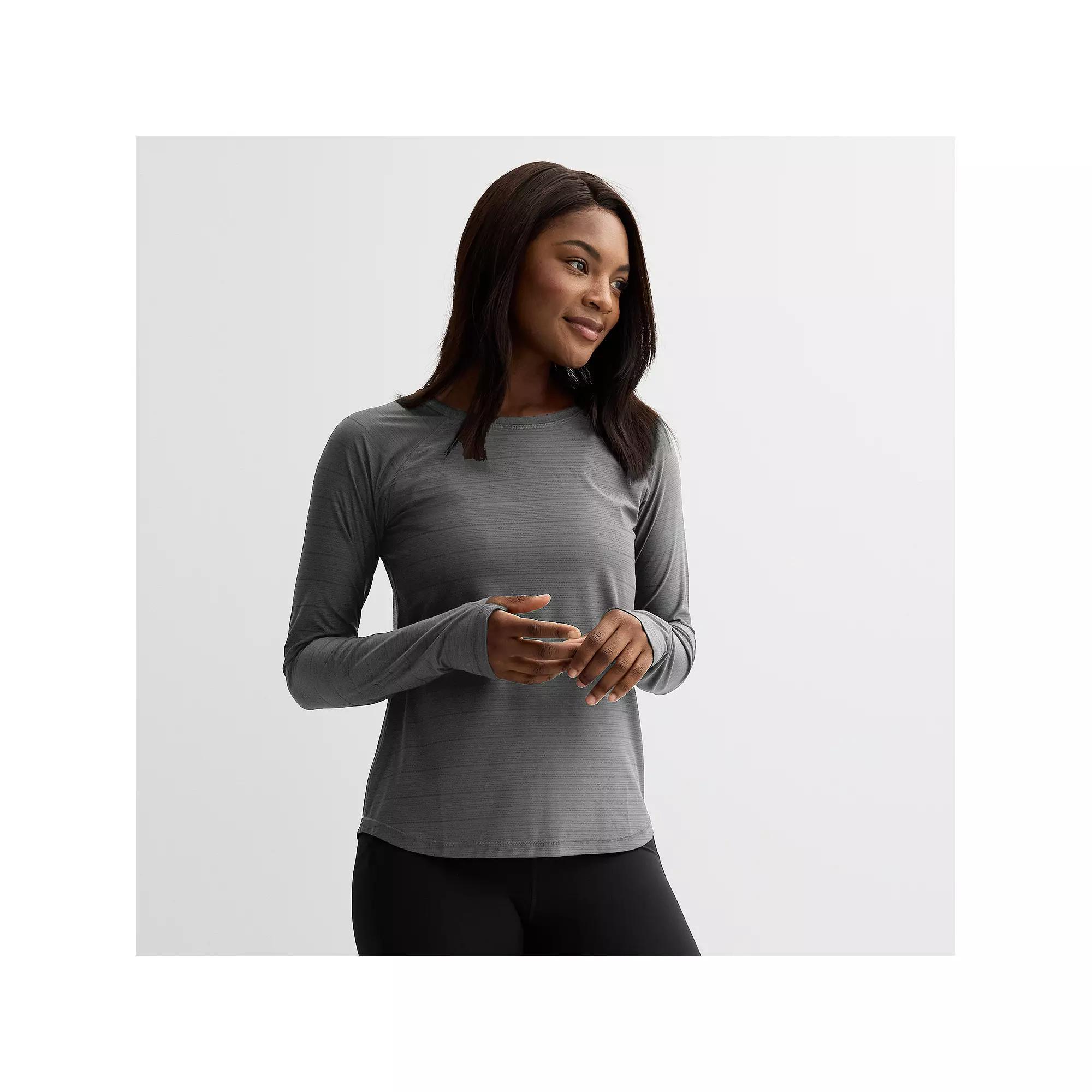 Women's Tek Gear® Mesh Long Sleeve Tee, Size: Medium, Solomon Product Image