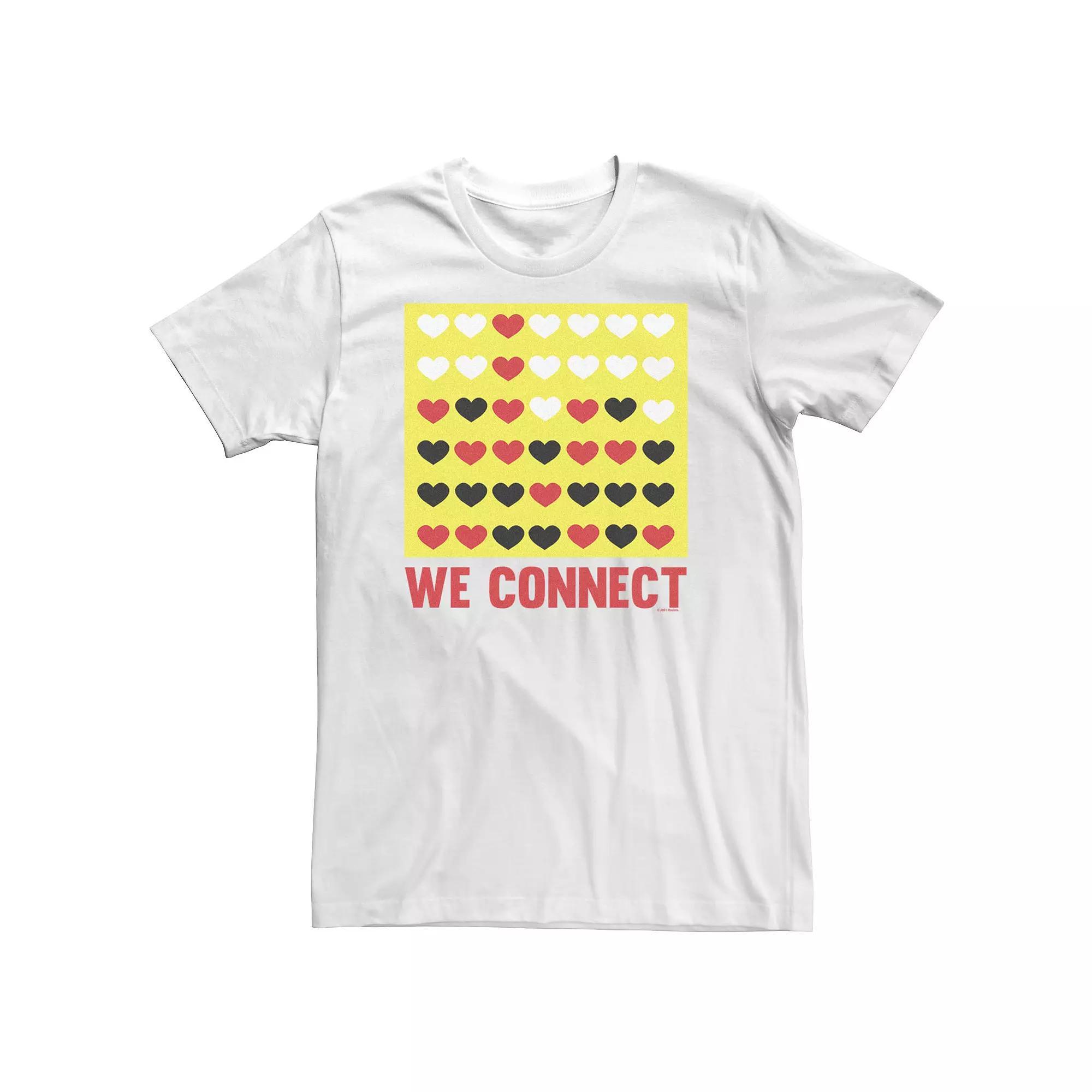 Big & Tall Connect 4 We Connect Heart Shaped Cut Out Game Tee, Men's, Size: XXL Tall, White Product Image