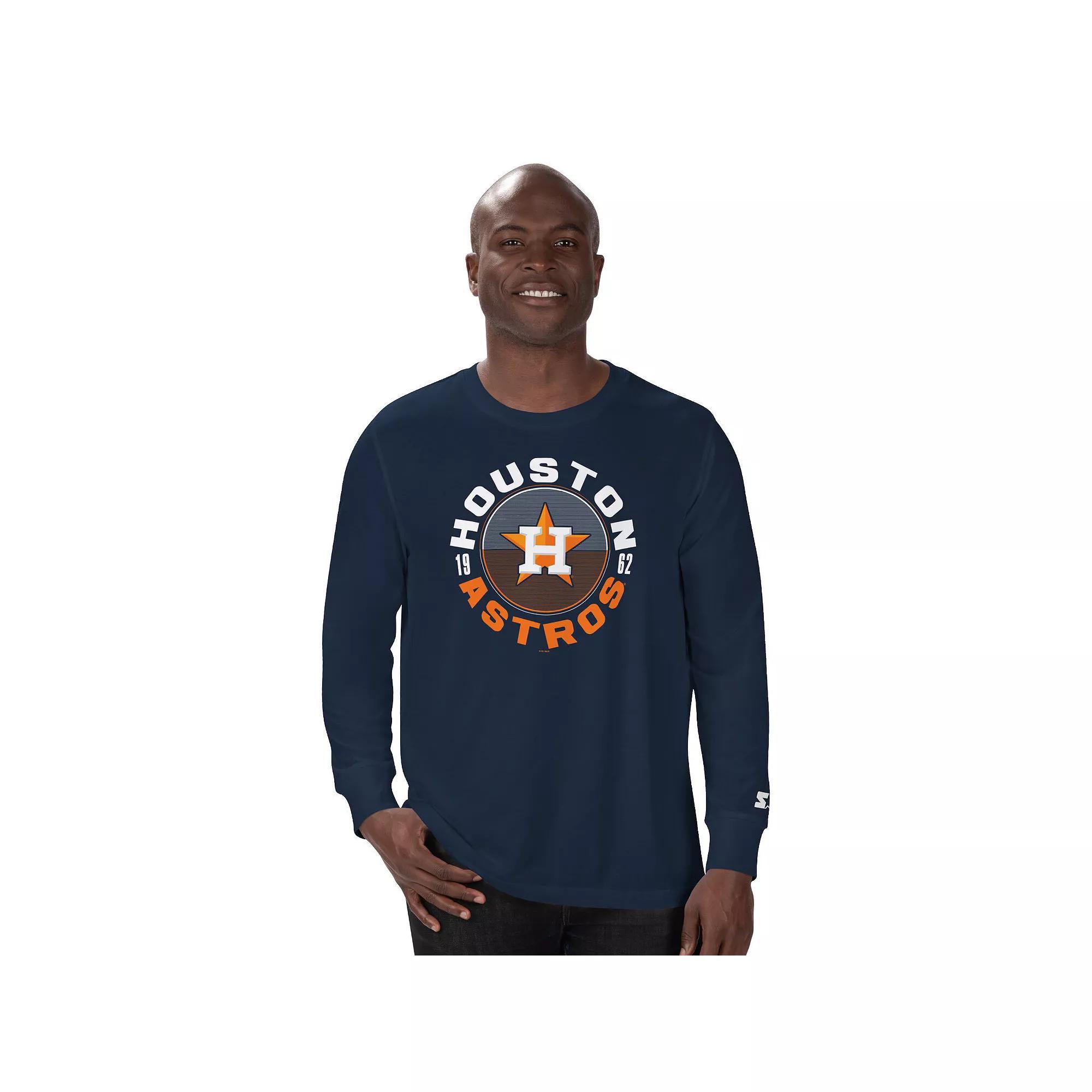 Men's Starter Navy Houston Astros Halftime Long Sleeve T-Shirt, Size: Small, Blue Product Image