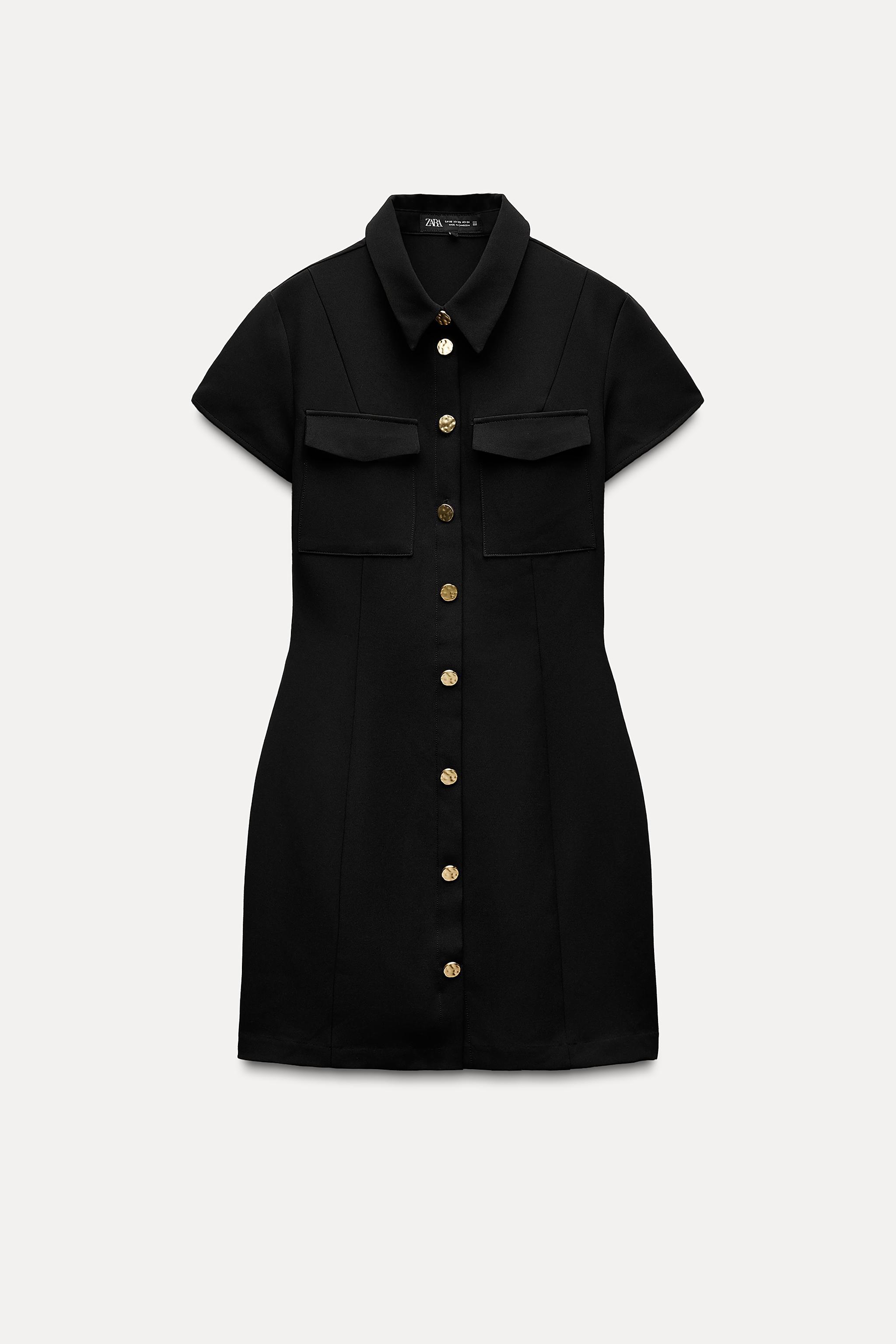 GOLDEN BUTTONS SHORT DRESS Product Image