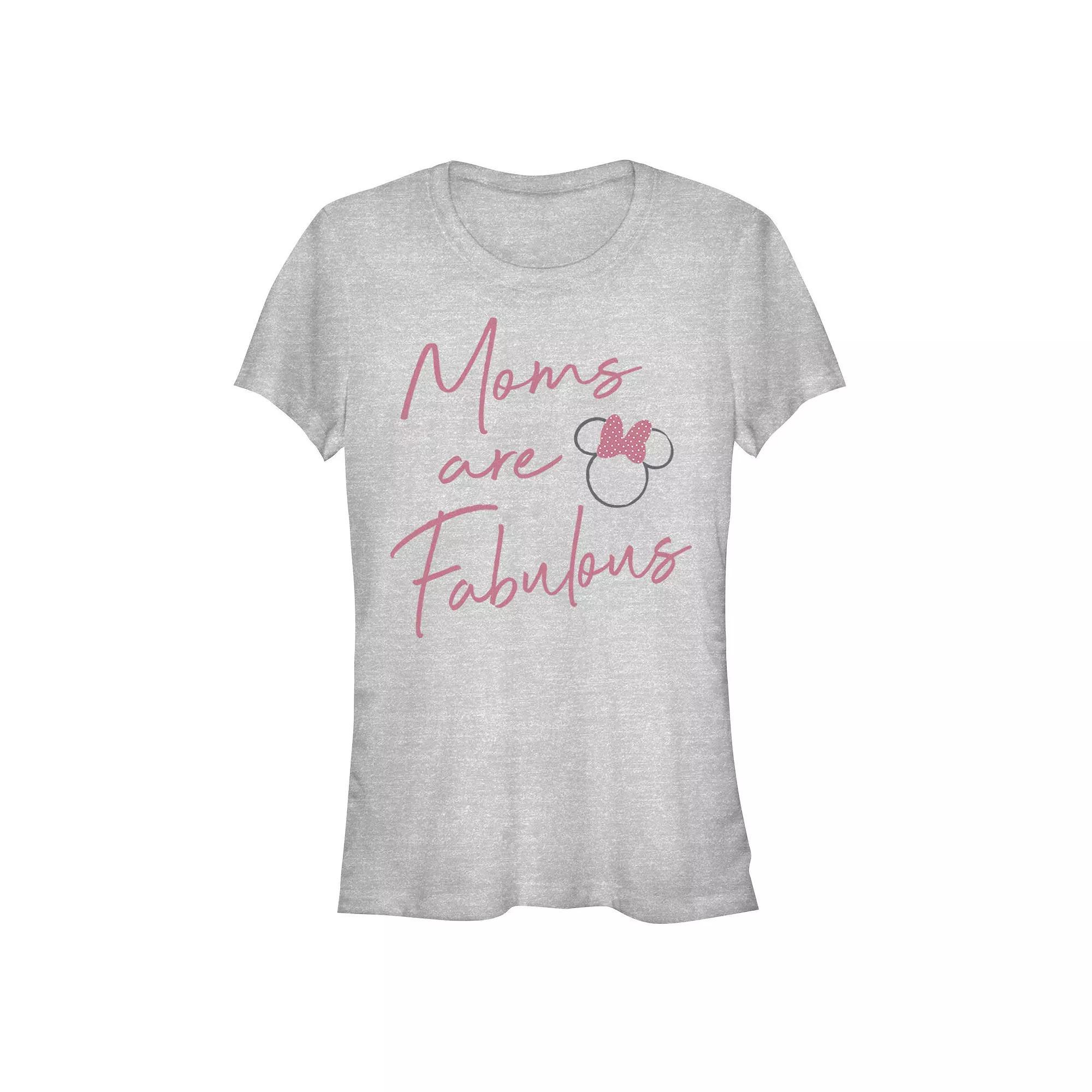 Disney's Minnie Mouse Moms Are Fabulous Juniors' Graphic Tee, Women's, Size: XL, Athletic Grey Product Image