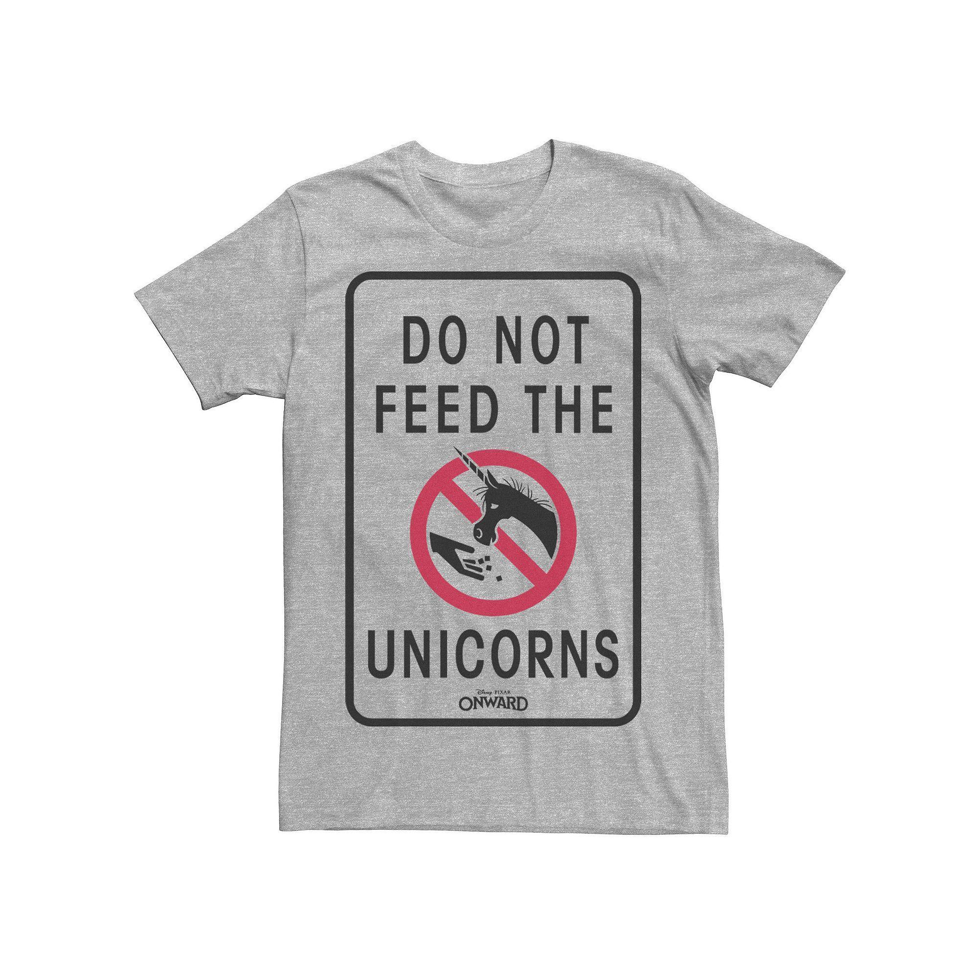 Disney / Pixar's Onward Men's Do Not Feed The Unicorns Tee, Size: 3XL, Athletic Grey Product Image