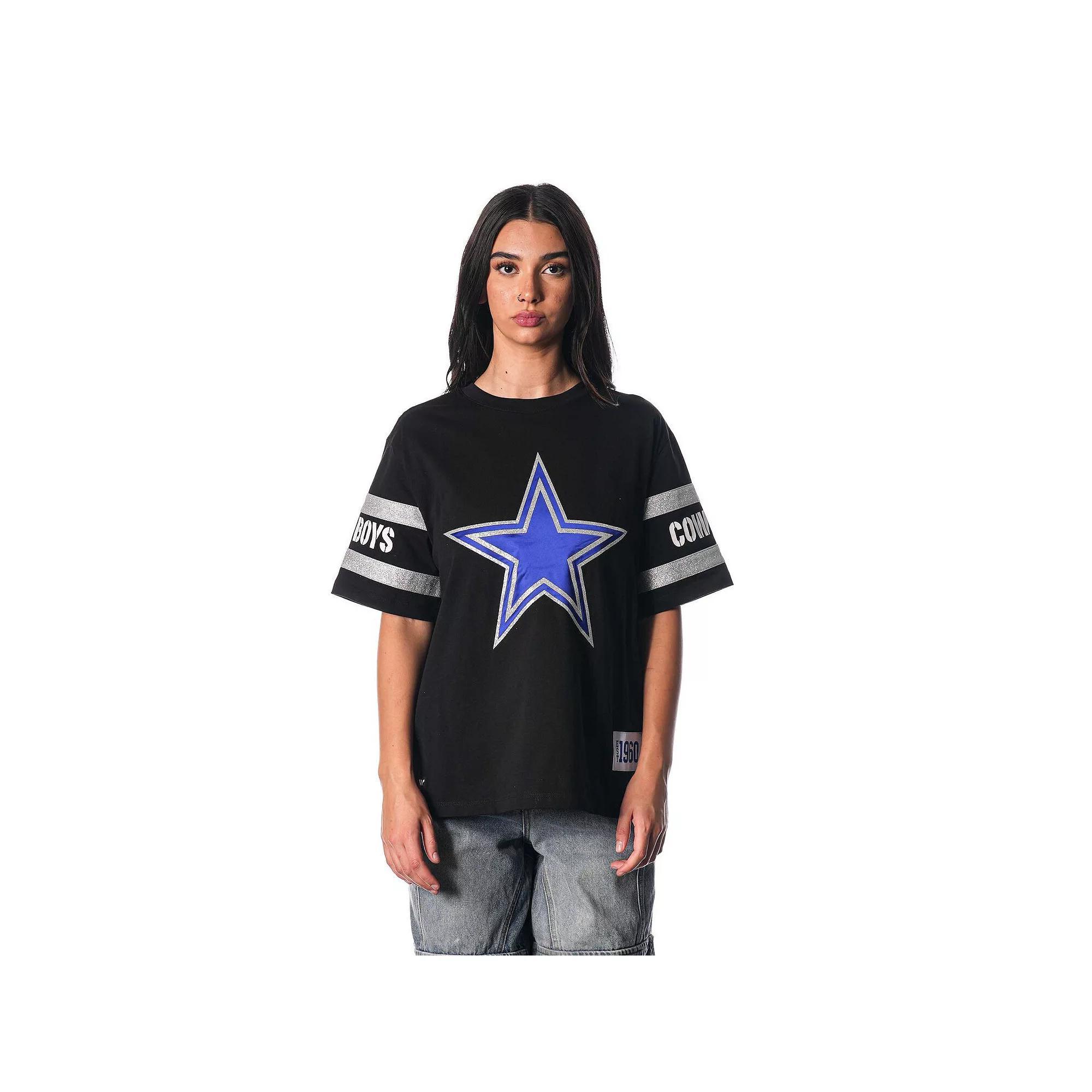 Women's The Wild Collective Black Dallas Cowboys Drop Shoulder T-Shirt, Size: Medium Product Image