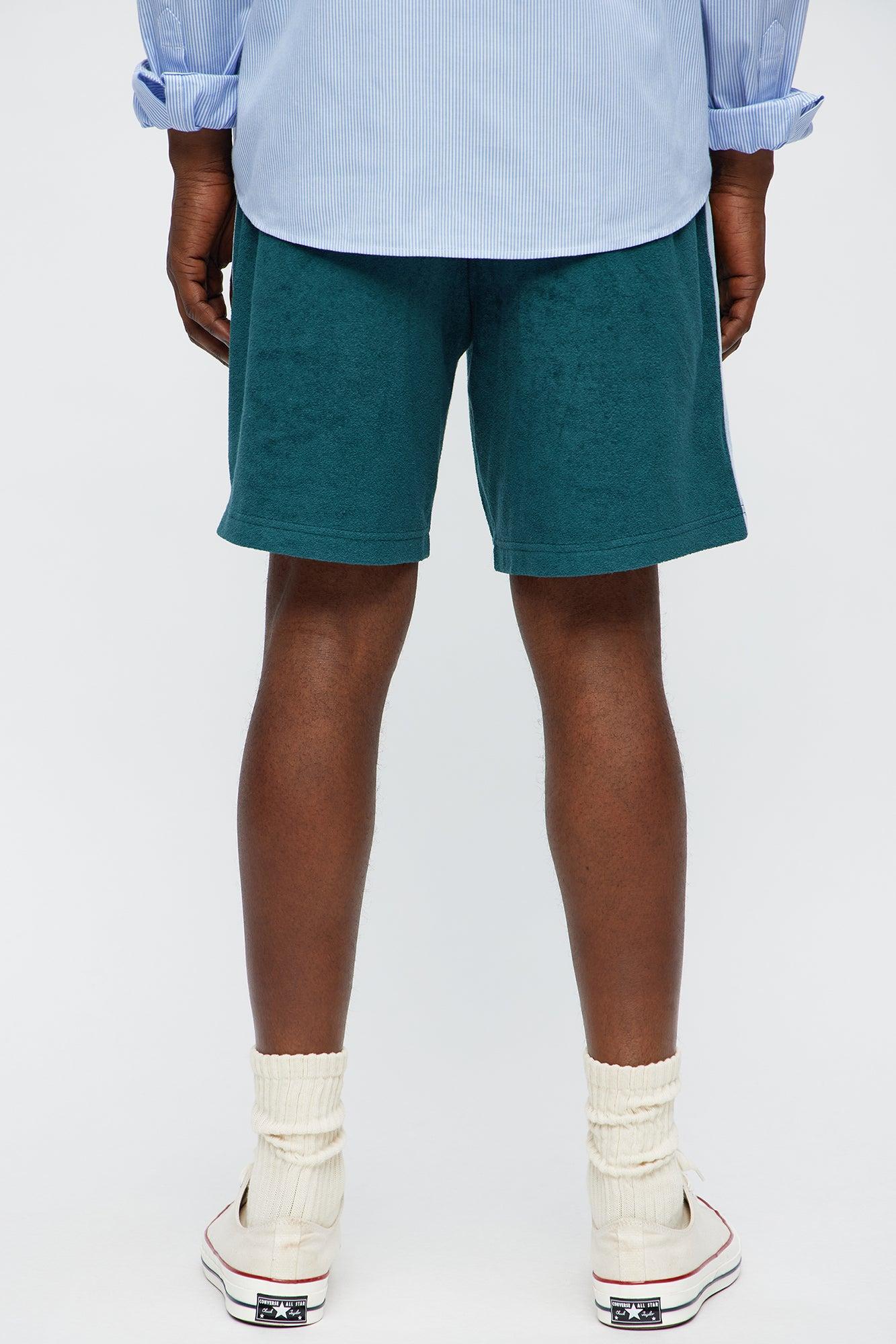Relaxed Chateau Terry Double Waistband Shorts - Teal/combo Male Product Image