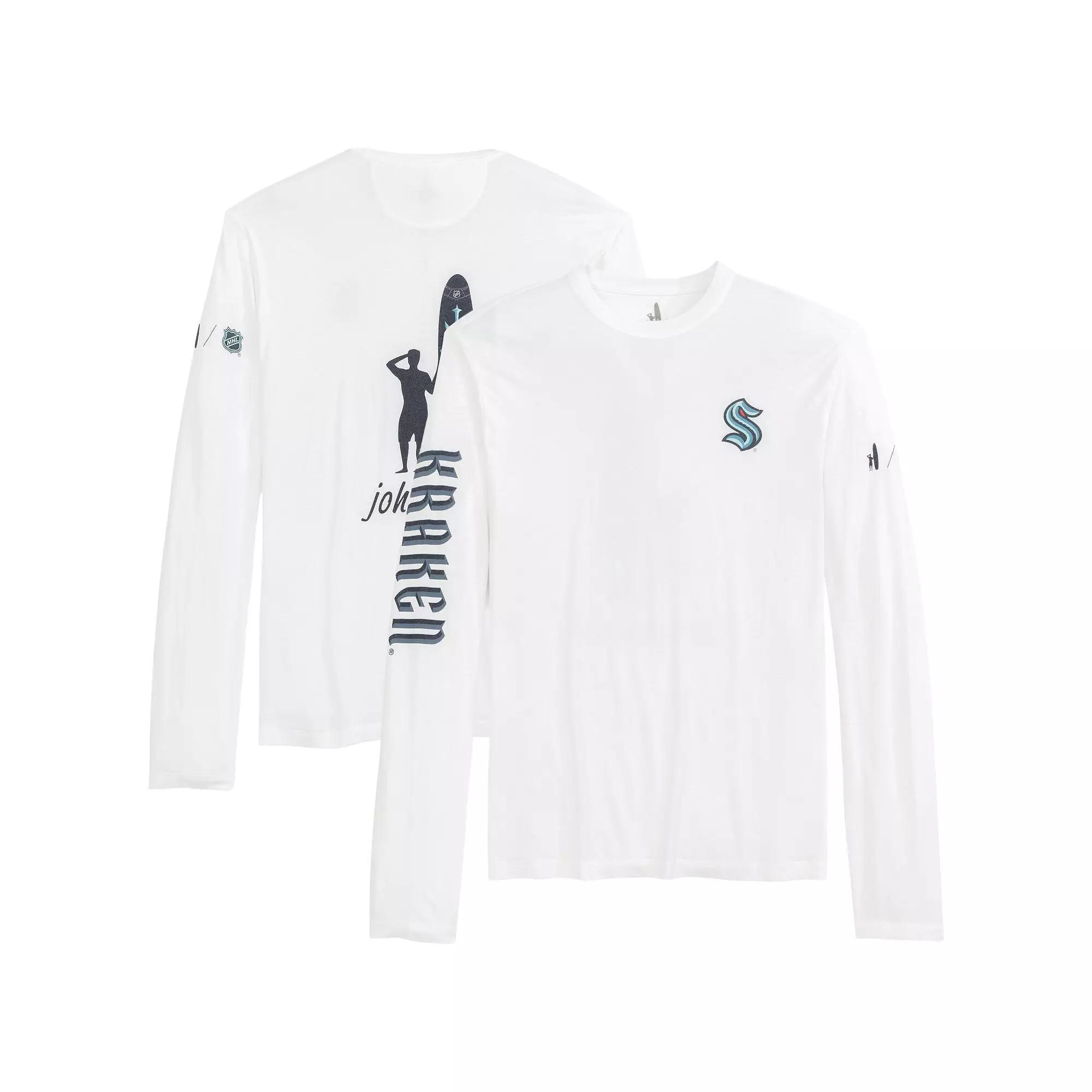 Men's johnnie-O White Seattle Kraken Adam Long Sleeve T-Shirt, Size: Large, Krk White Product Image