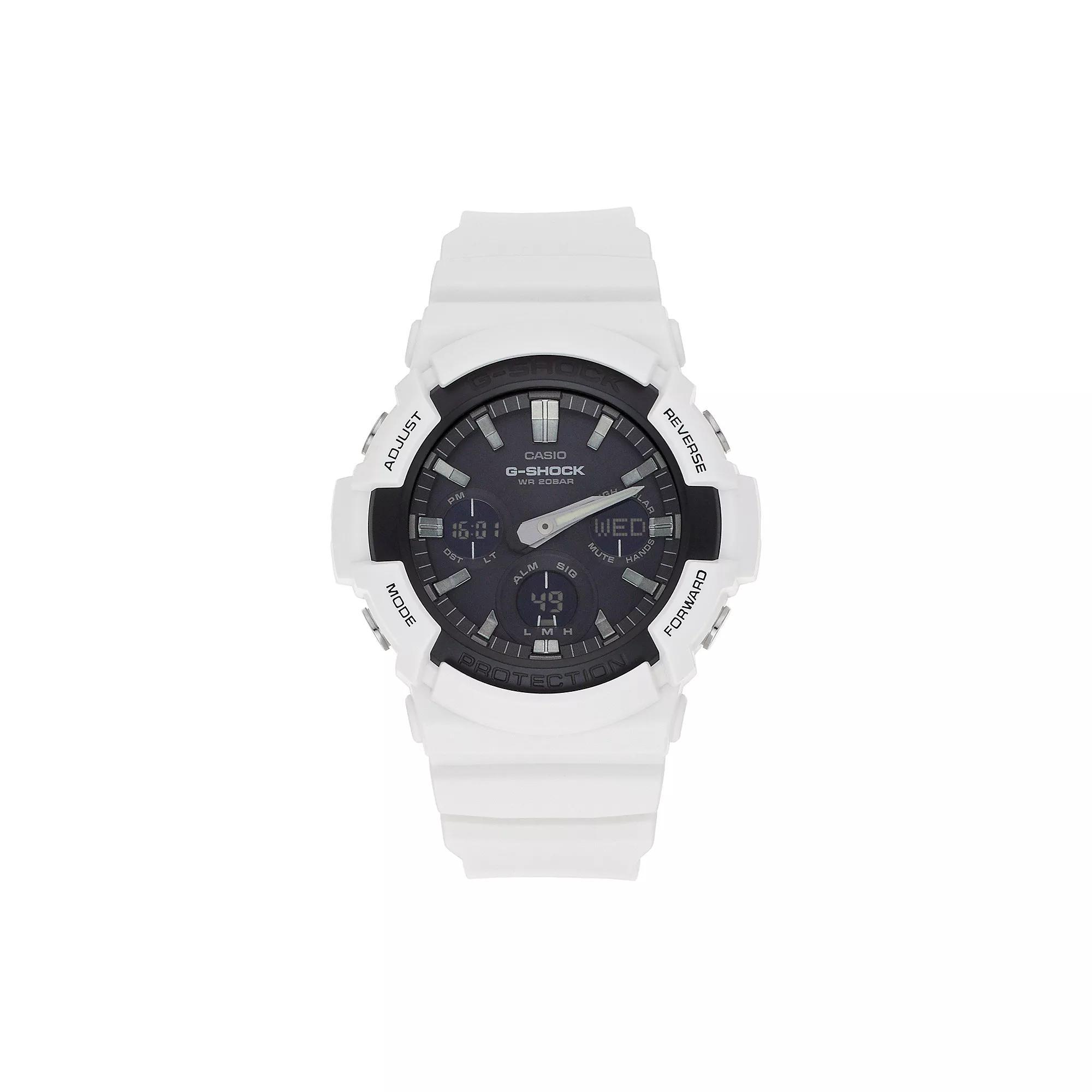 Casio Men's G-Shock Analog-Digital Tough Solar Watch - GAS100B-7A, Size: XL, White Product Image