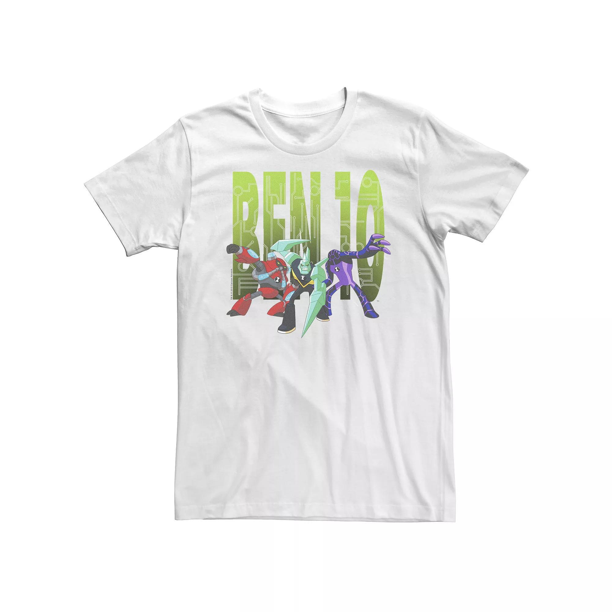 Big & Tall Cartoon Network Ben 10 Trio Group Shot Tee, Men's, Size: XL Tall, White Product Image