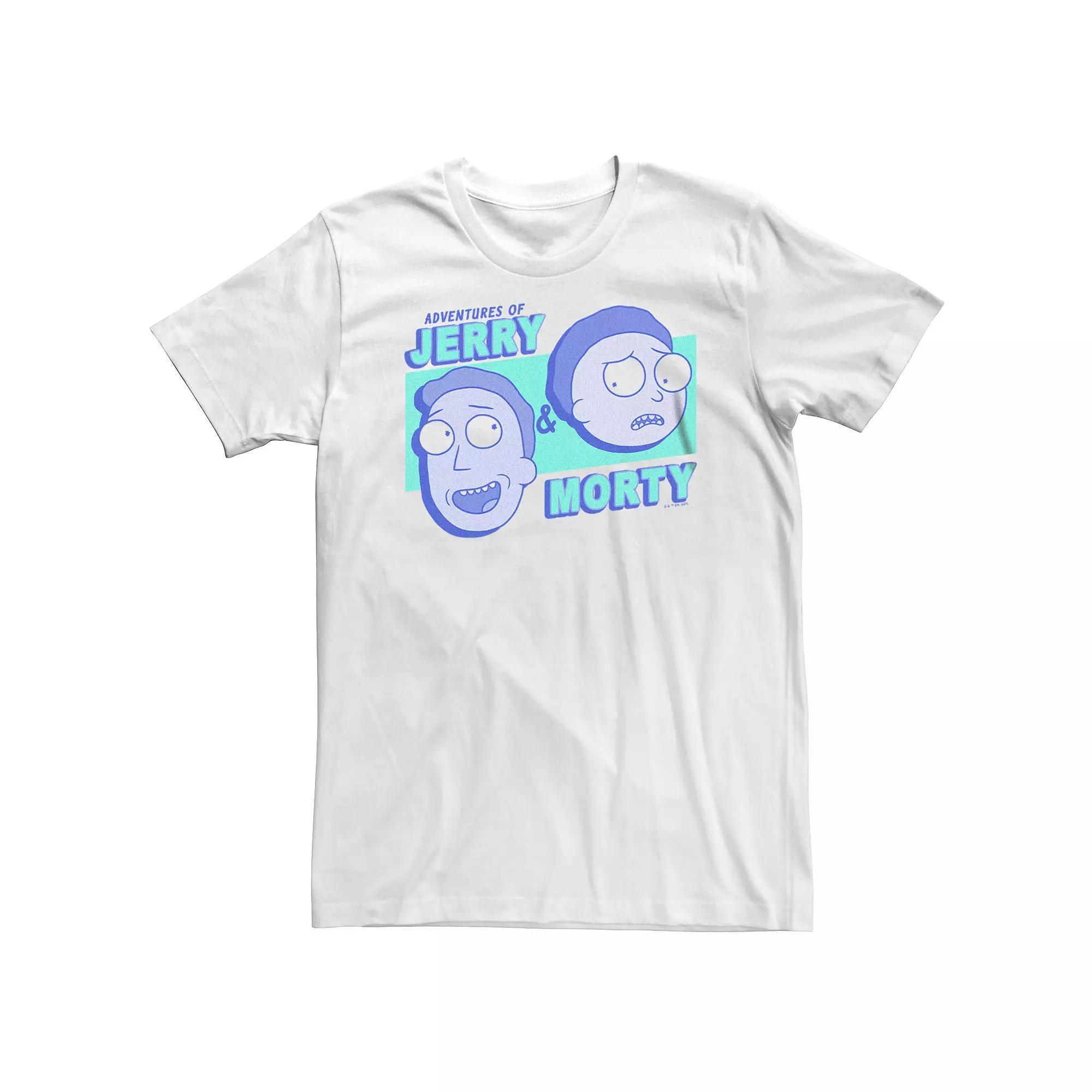 Big & Tall Rick And Morty Adventures of Jerry Tee, Men's, Size: 5XB, White Product Image