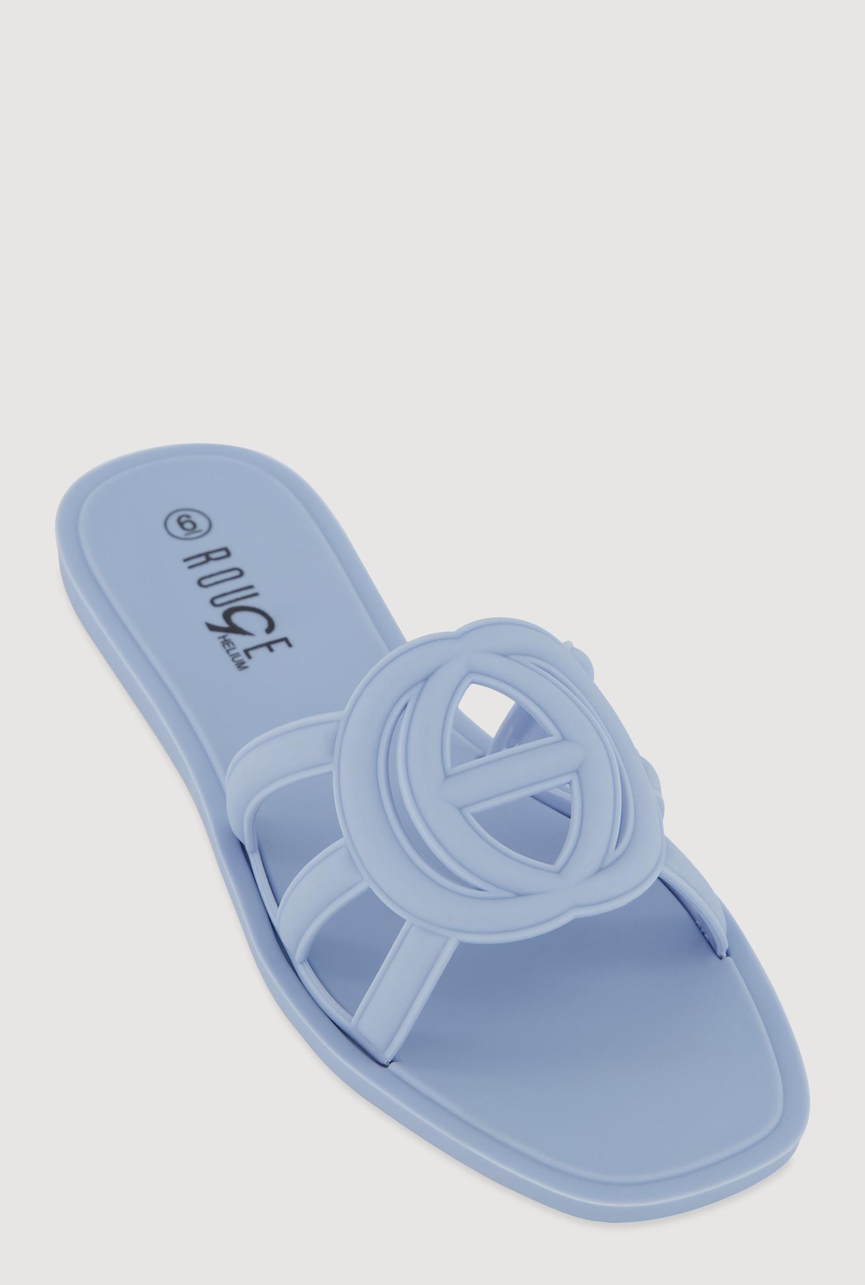 Womens Cut Out Band Jelly Slide Sandals Product Image