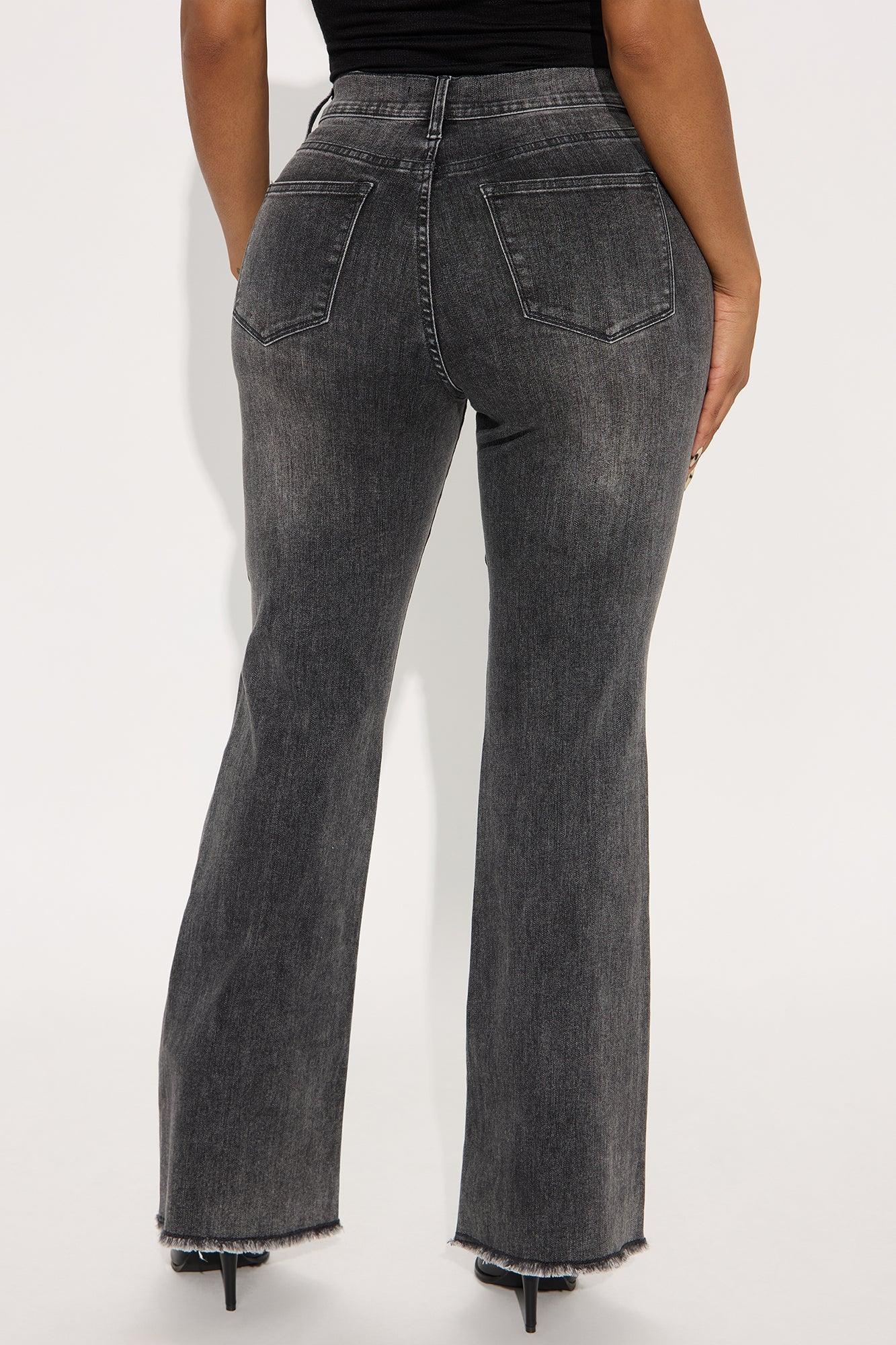 Petite Best Behavior Stretch Flare Jean - Black Wash Product Image