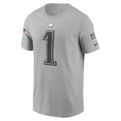 Men's Nike Jalen Hurts Gray Philadelphia Eagles 2024 Salute To Service Name & Number T-Shirt, Size: 2XL, Grey Product Image