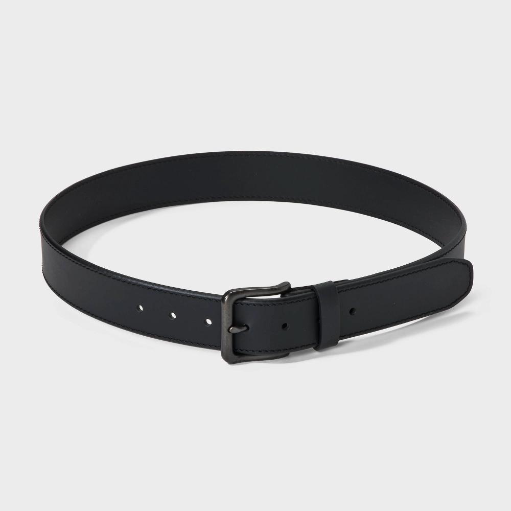 Mens Casual Everyday Classic Harness Buckle Belt - Goodfellow & Co Black XL: Adjustable Strap, Solid Pattern Product Image