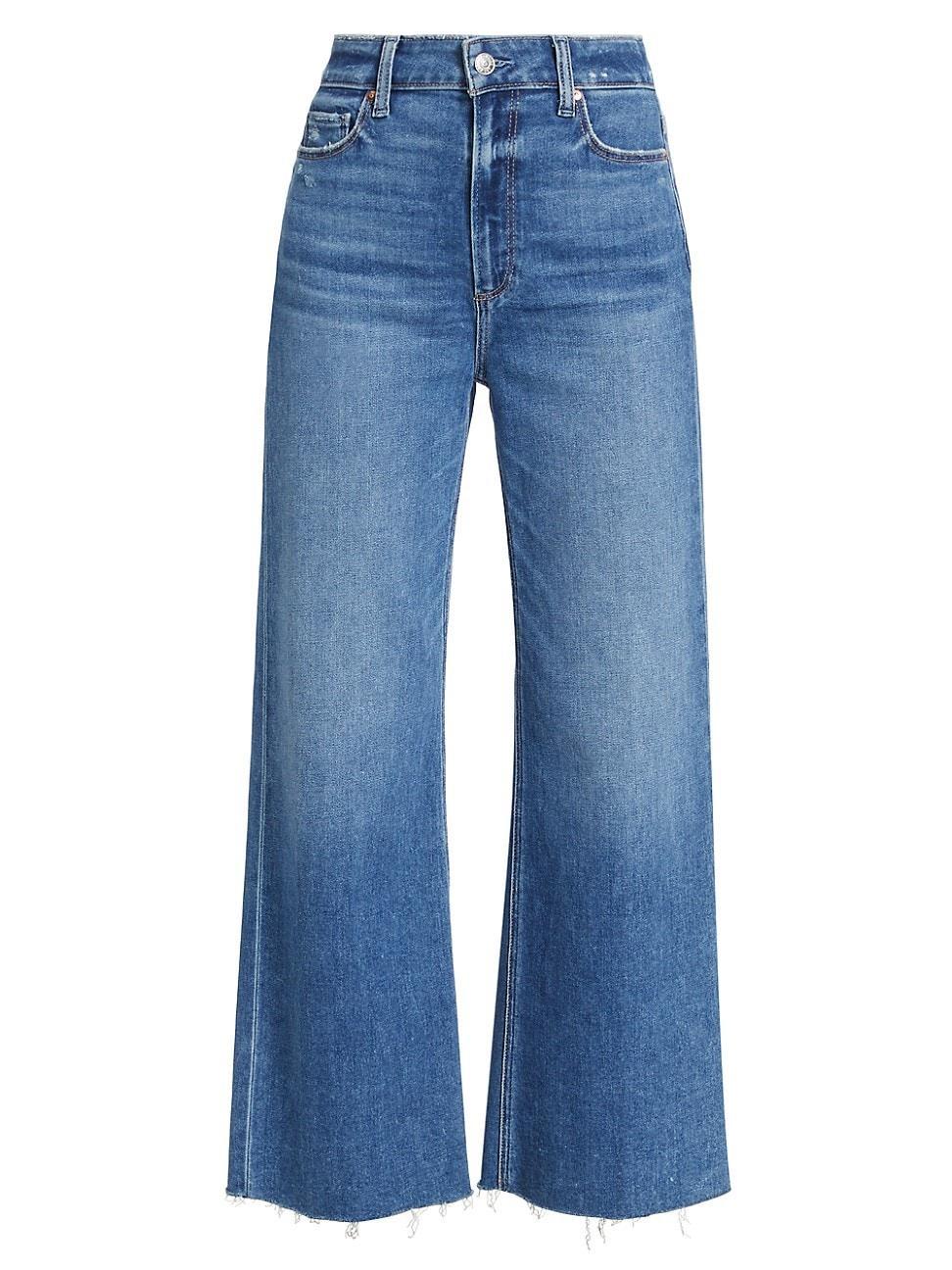Paige Anessa High Rise Wide Leg Ankle Jeans in Rock Show Distressed Product Image