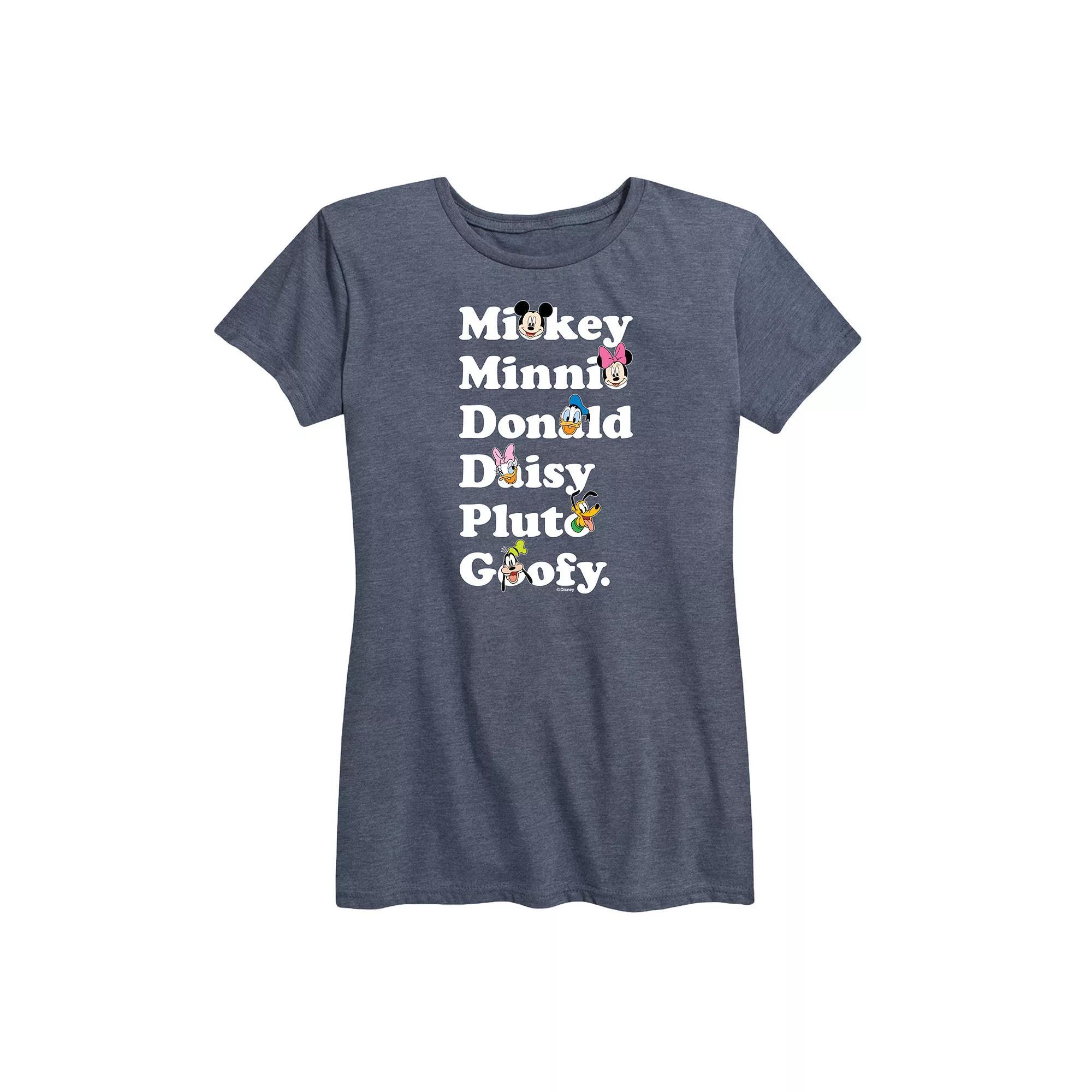 Disneys Mickey Mouse & Friends Womens Graphic Tee Grey Blue Product Image