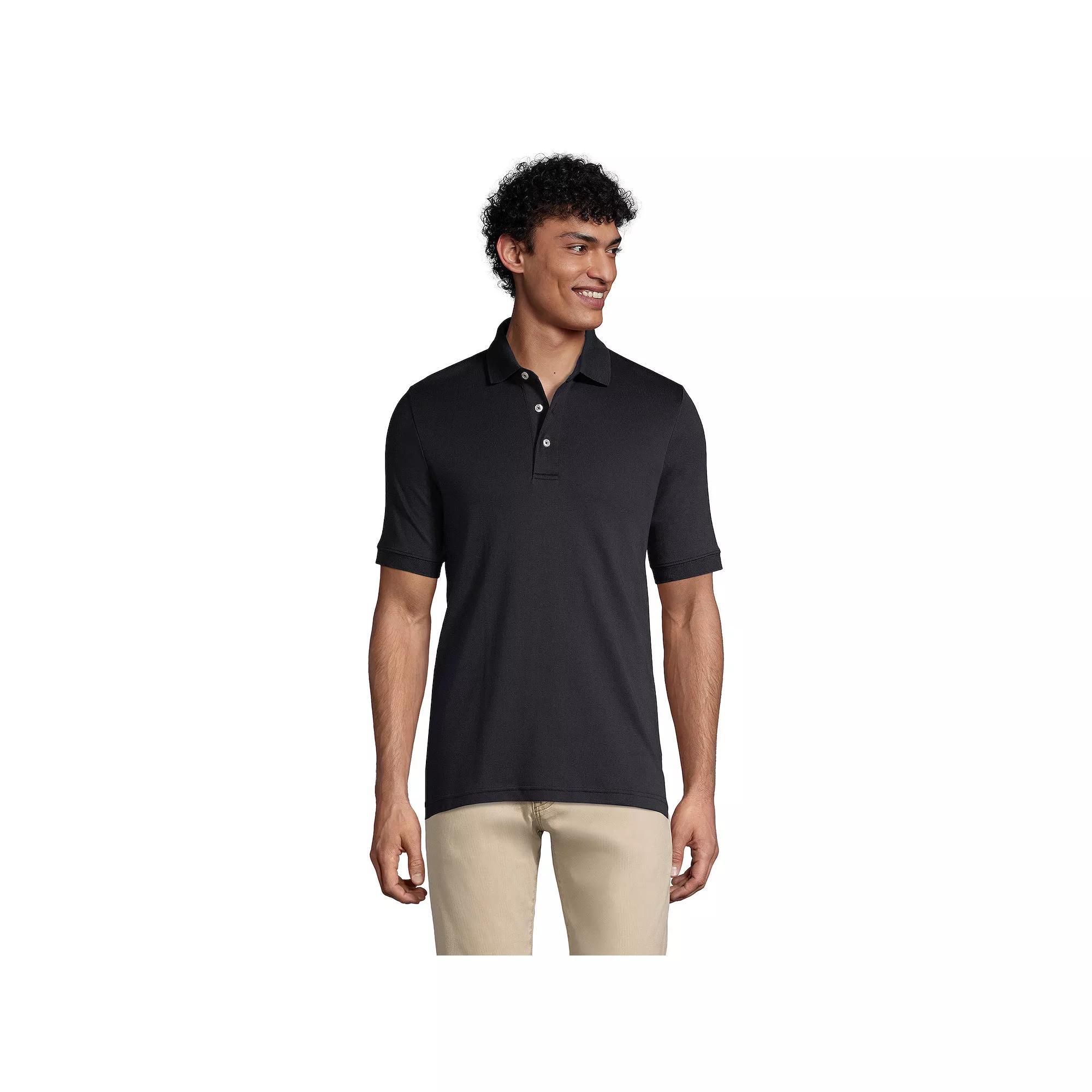 Big & Tall Lands' End Classic-Fit Supima Polo, Men's, Size: 4XB, Black Product Image